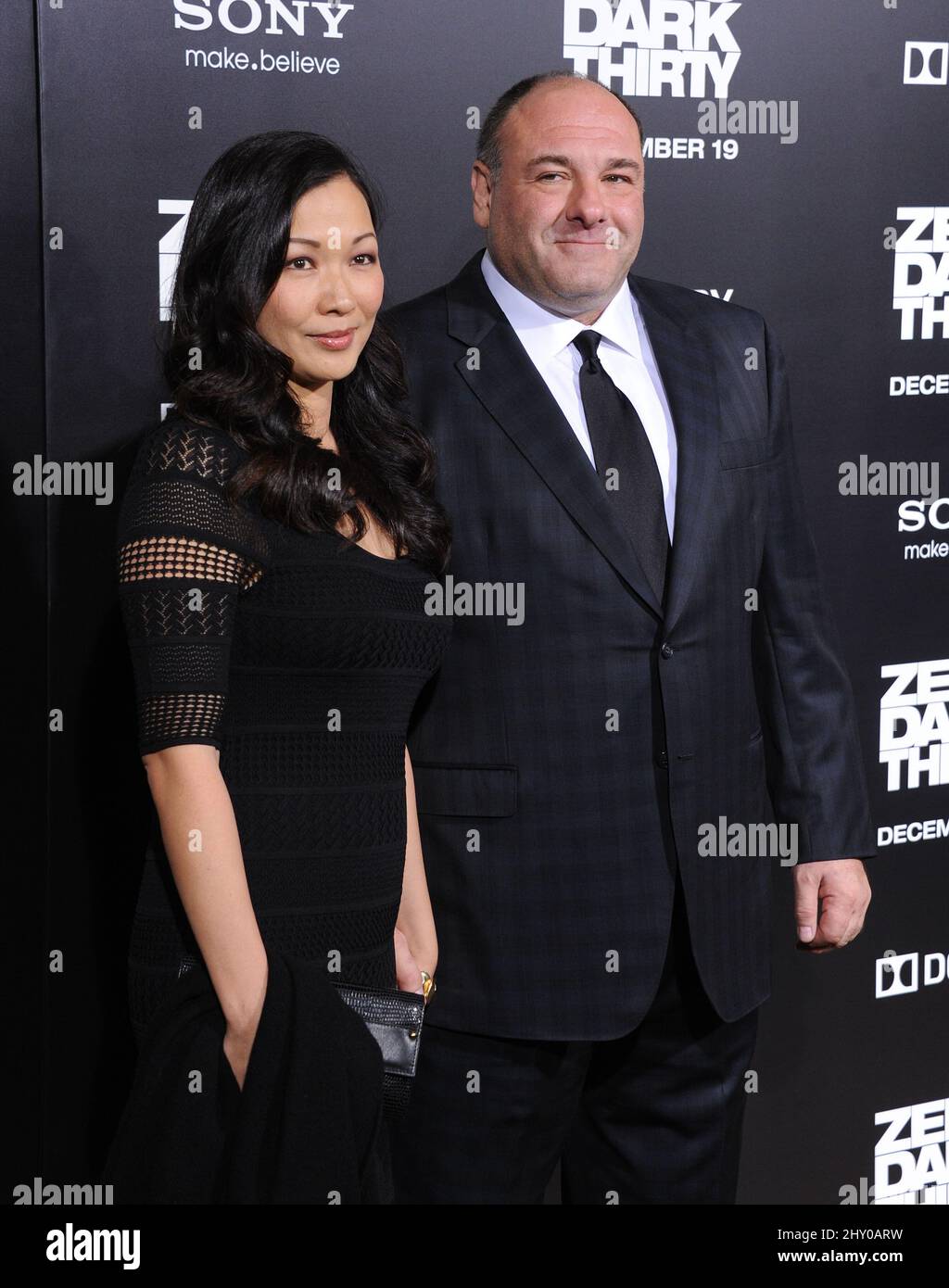 James Gandolfini e Deborah Lin hanno partecipato alla prima di 'Zero Dark Thirty' a Hollywood, California. Foto Stock