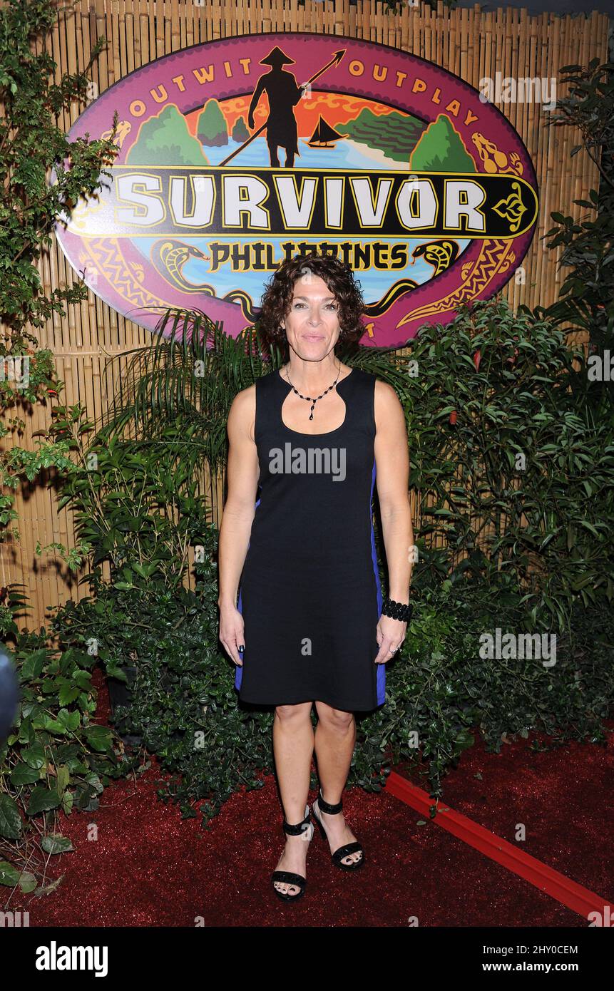 Denise Stapley partecipa al Survivor 25: Finale delle Filippine tenuto alla CBS Televison City a Los Angeles, USA. Foto Stock