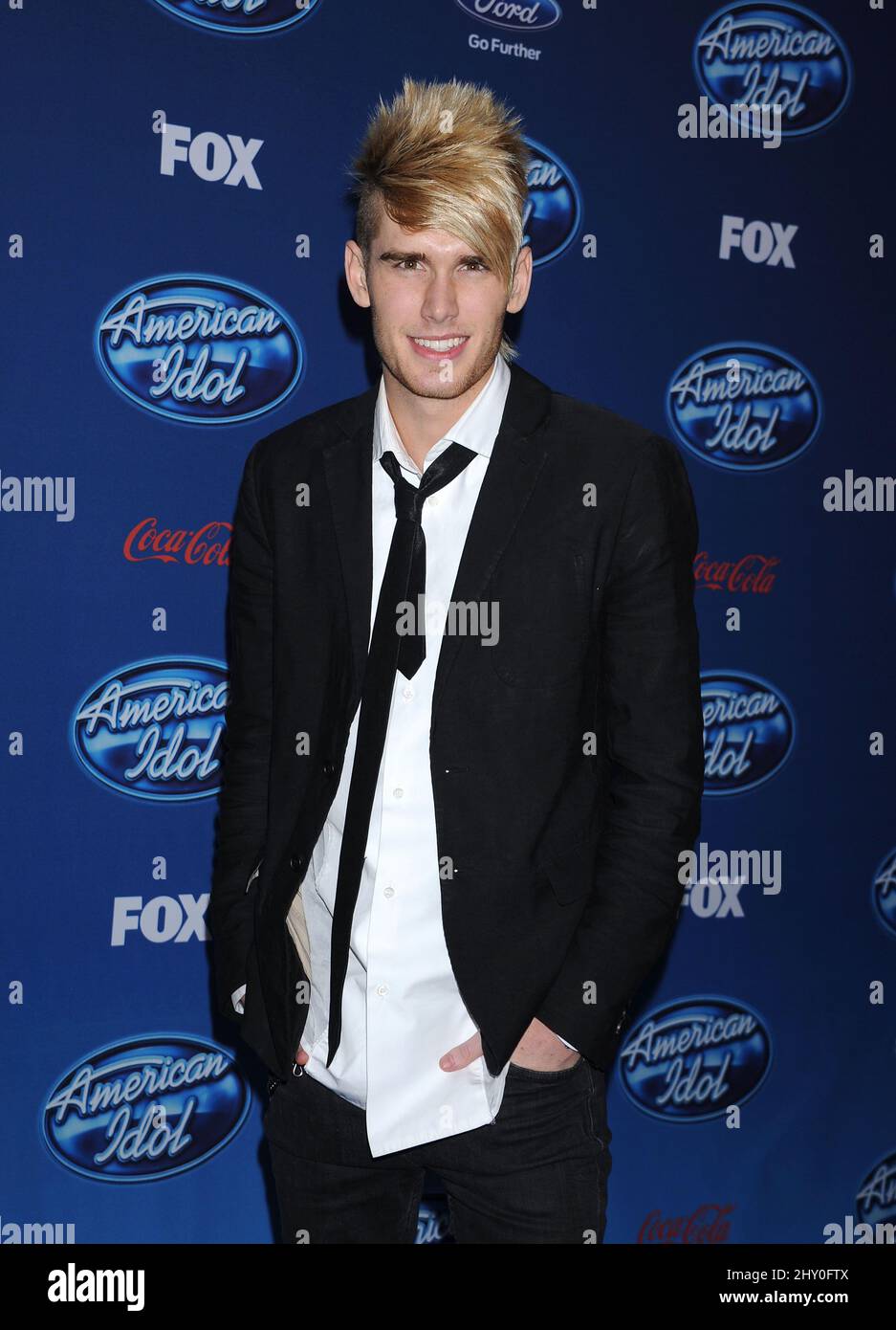 Colton Dixon durante la prima edizione 12 della FOX's American Idol Season che si tiene presso la Royce Hall nel campus UCLA, California Foto Stock