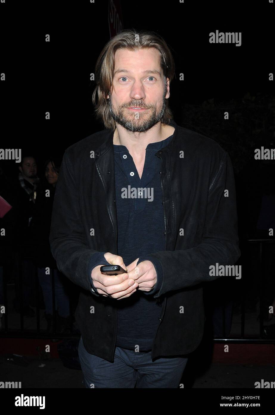 Nikolaj Coster-Waldau visto fuori del Chateau Marmont a Los Angeles, California. Foto Stock