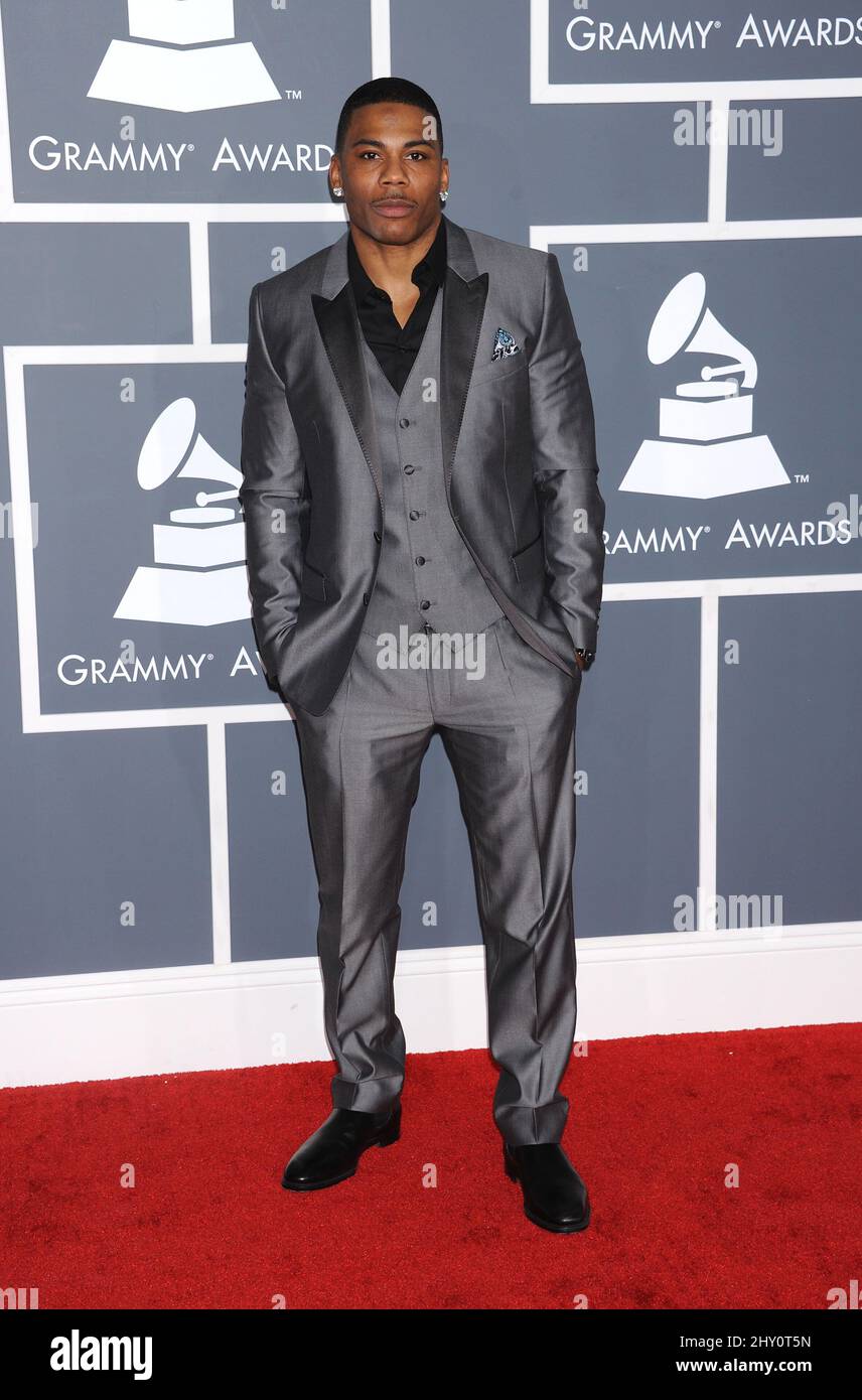 Nelly arriva per i Grammy Awards annuali 55th che si tengono allo Staples Center di Los Angeles. Foto Stock