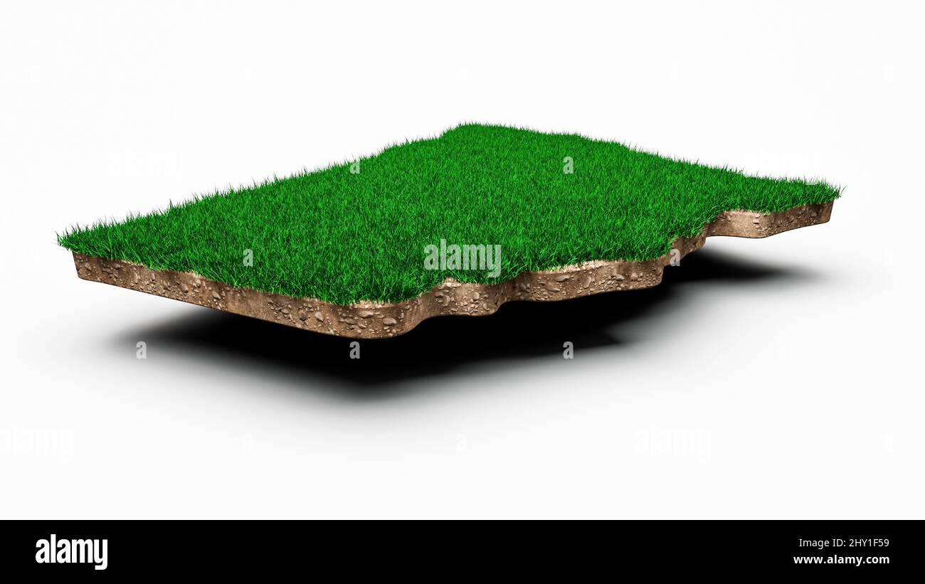 3D illustrazione della sezione trasversale della geologia del suolo della mappa del nuovo Galles del Sud Foto Stock