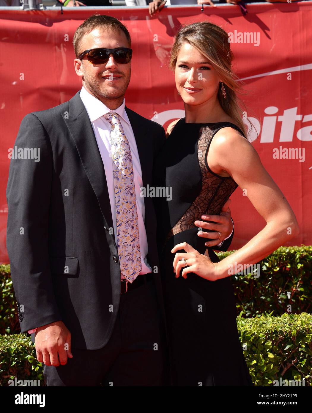 Bode Miller e Morgan Beck arrivano per i premi ESPY 2013 che si sono tenuti al Nokia Theatre L.A. Live Foto Stock