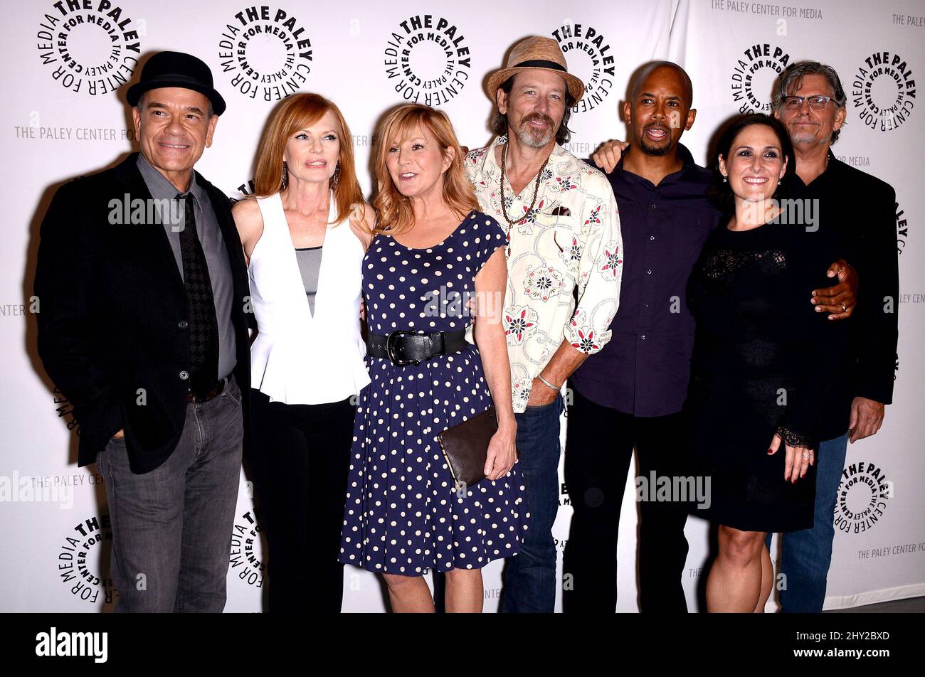 Robert Picardo, Marg Helgenberger, Chloe Webb, Brian Wimmer, Michael Boatman, Ricki Lake e Jeff Kober partecipano a 'Fall Flashback' riflessioni: China Beach 25 anni più tardi si è tenuto al Paley Center for Media tenuto a Los Angeles, USA. Foto Stock