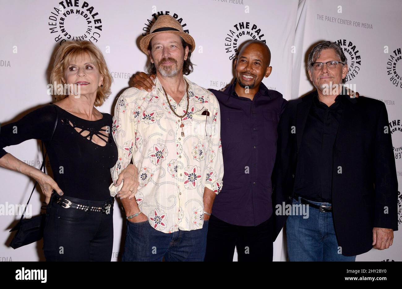 Concetta Tomei, Brian Wimmer, Michael Boatman e Jeff Kober partecipano a 'Fall Flashback' Reflections: China Beach 25 anni dopo si è tenuto presso il Paley Center for Media tenutosi a Los Angeles, USA. Foto Stock