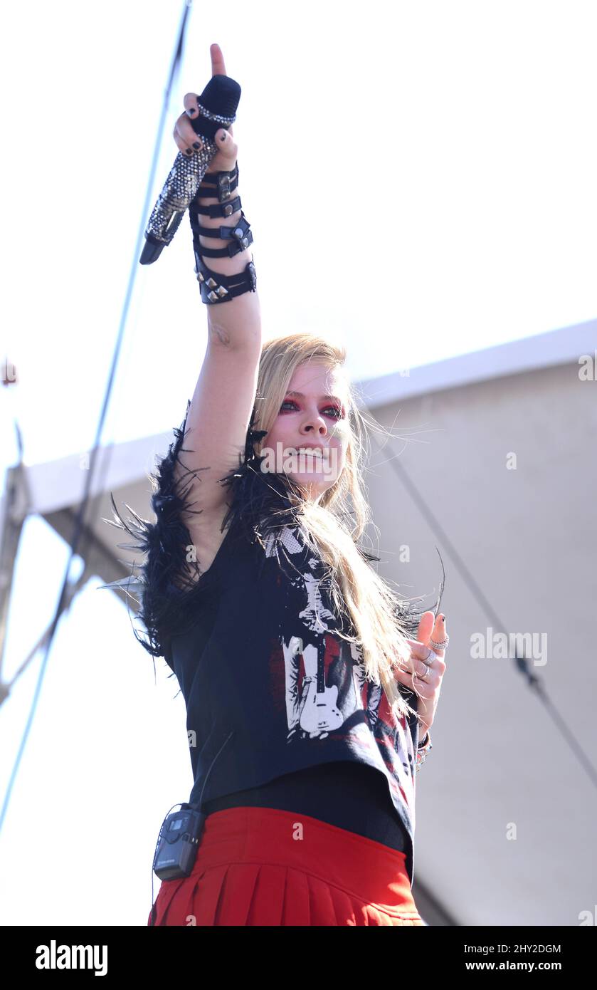 Avril Lavigne si esibisce dal vivo al giorno 2 dell'iHeart radio Music Festival di Las Vegas, Nevada. Foto Stock
