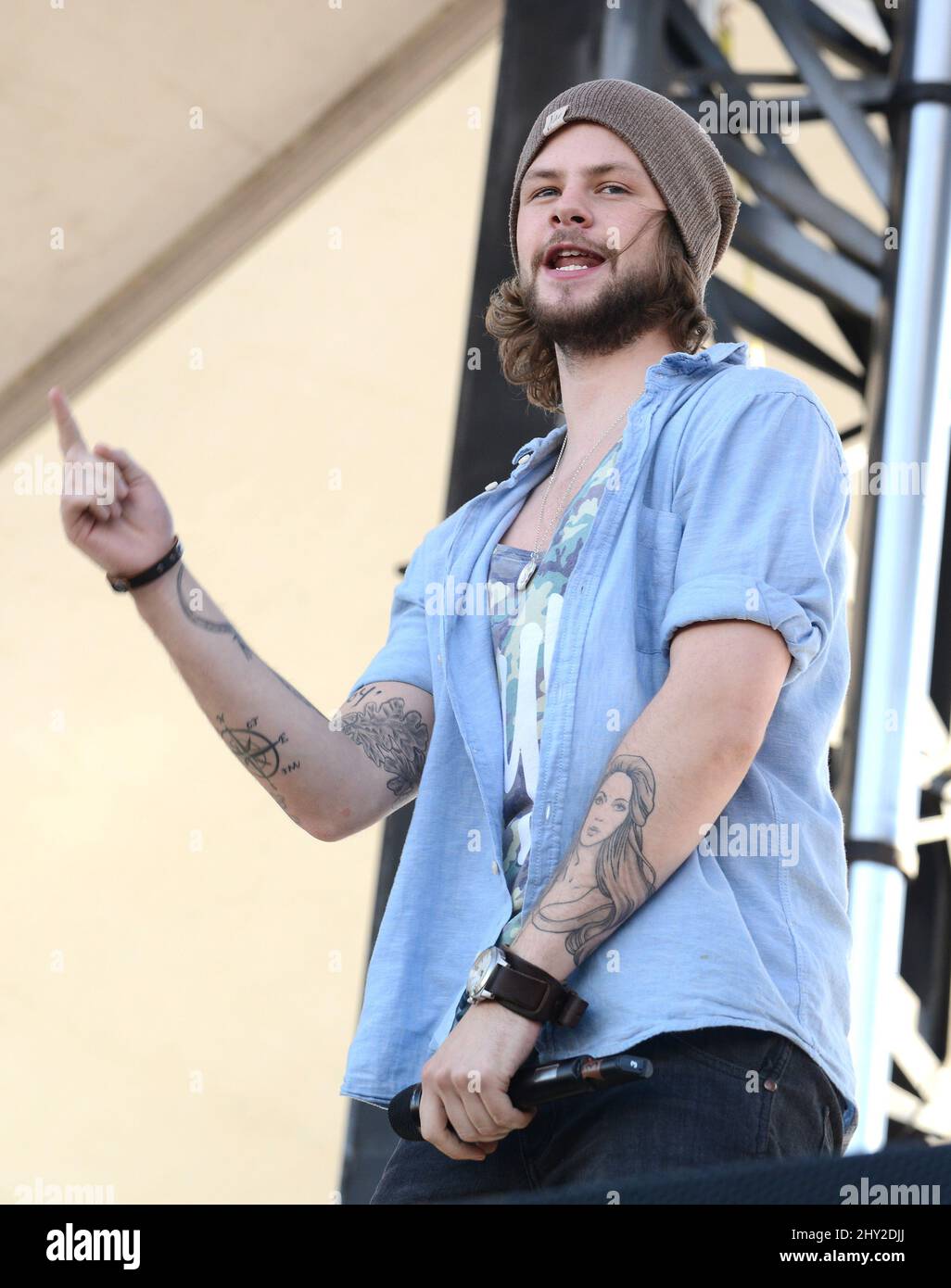 Jay McGuiness, il Wanted che si esibisce dal vivo al giorno 2 dell'iHeart radio Music Festival di Las Vegas, Nevada. Foto Stock