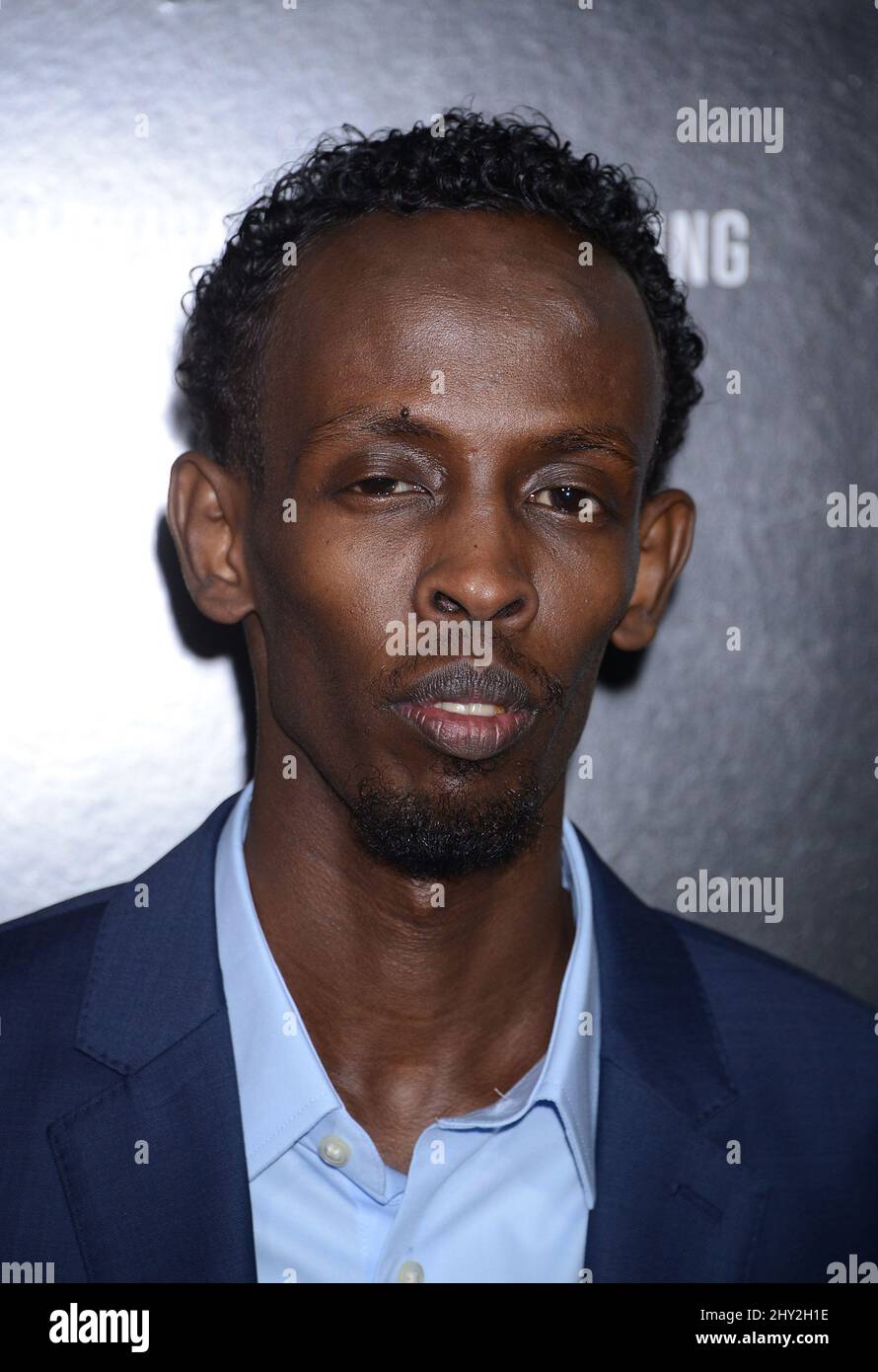 Barkhad Abdi frequenta uno 'Captain Phillips' Screening tenuto all'Academy Theatre di Los Angeles, California. Foto Stock