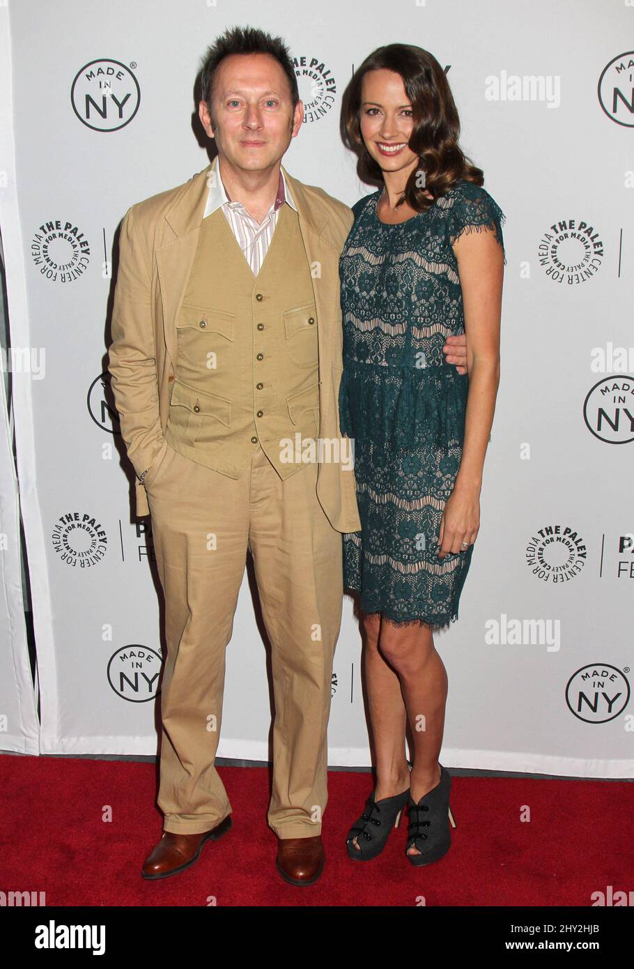 Michael Emerson e Amy Acker frequentano una fotocall per "persona di interesse" al Paley Center di New York. Foto Stock