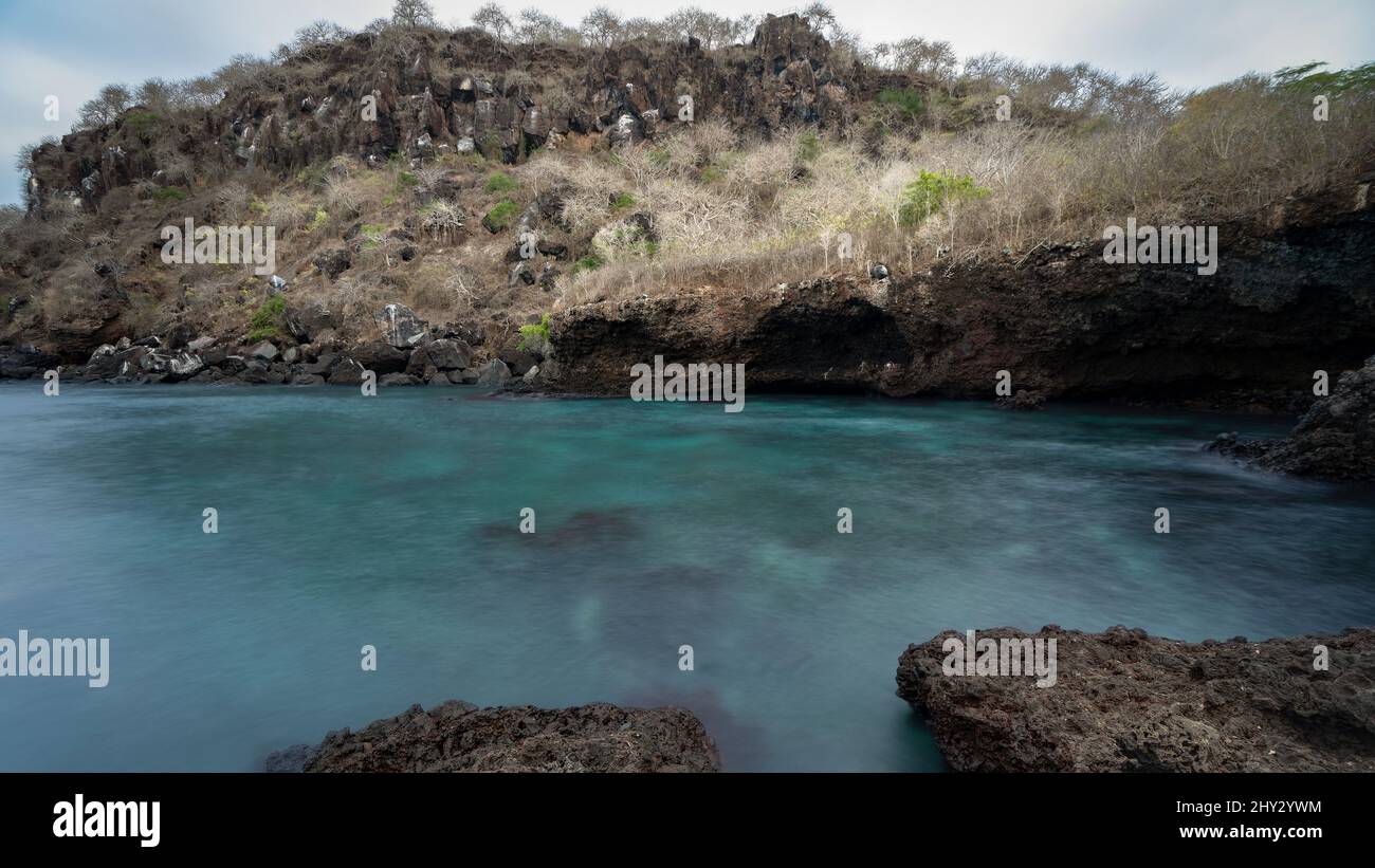 Muelle Tijeretas, Darwin Bay, San Cristóbal, Galápagos, Ecuador Foto Stock