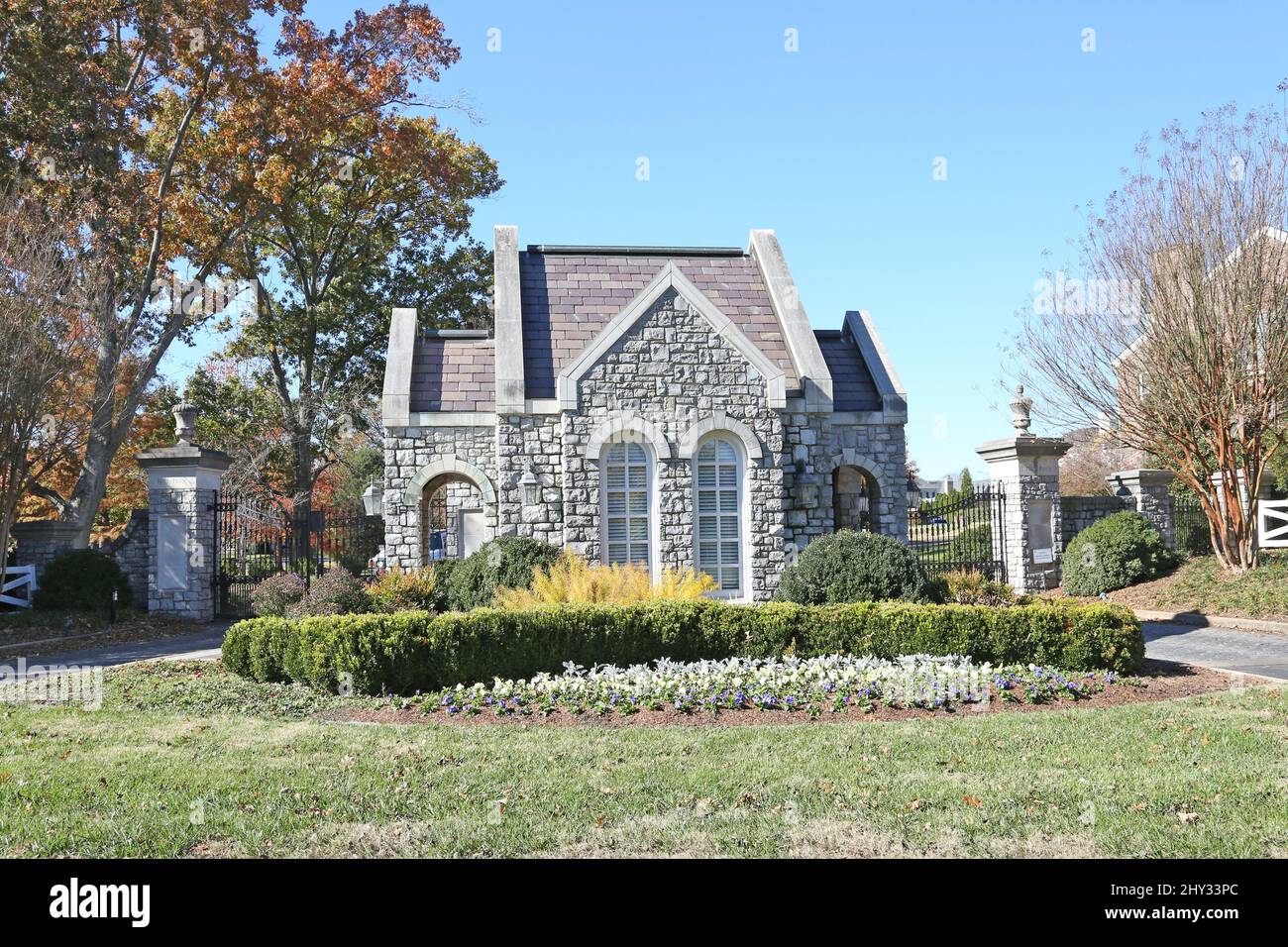 Una vista dall'alto della casa di Rayna James' Gate in Tennessee. Foto Stock