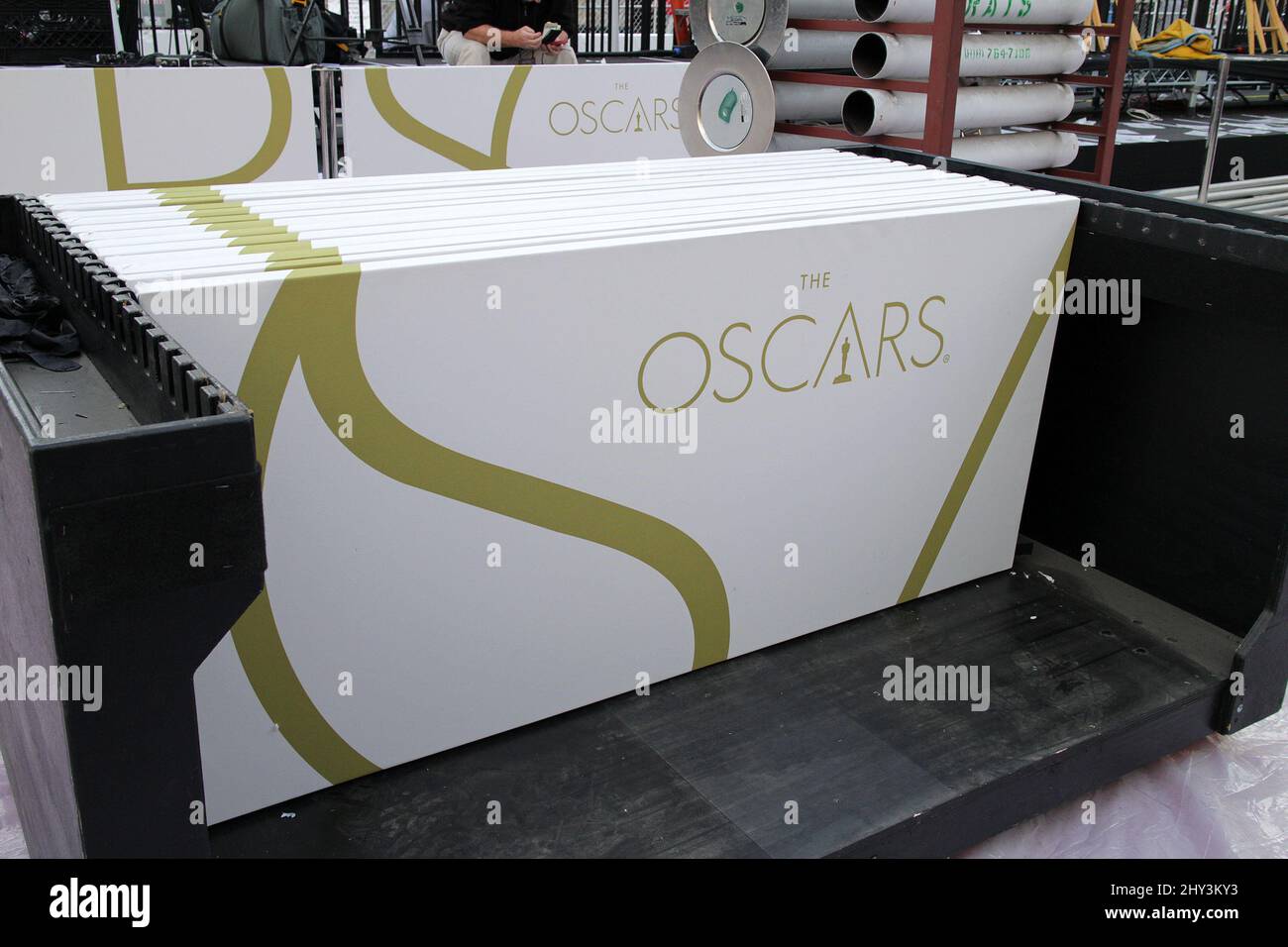 86th preparazione dei premi annuali dell'Accademia a Hollywood Blvd. Foto Stock