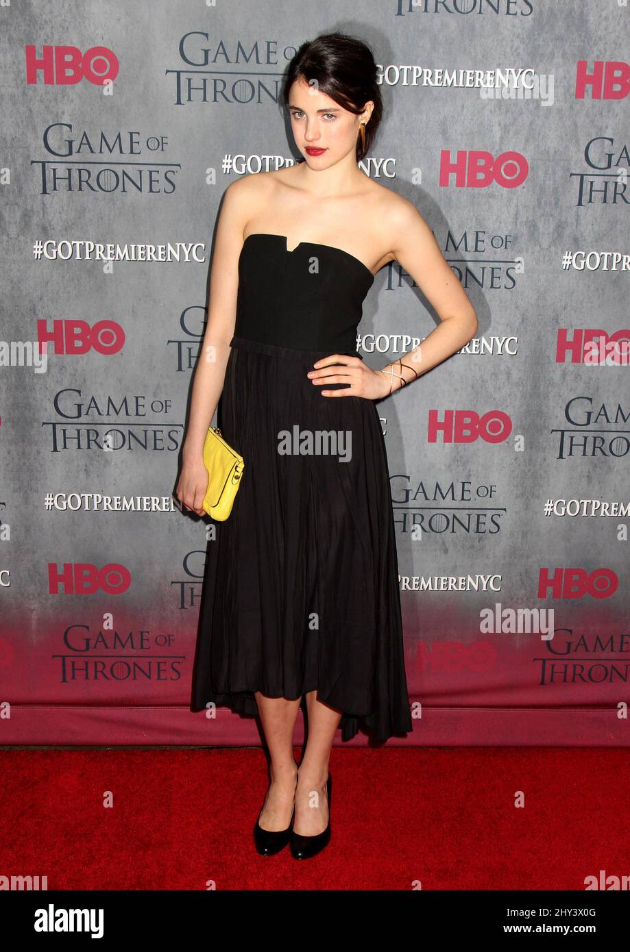 Margaret Qualley partecipa alla stagione quattro prima di Game of Thrones a New York. Foto Stock