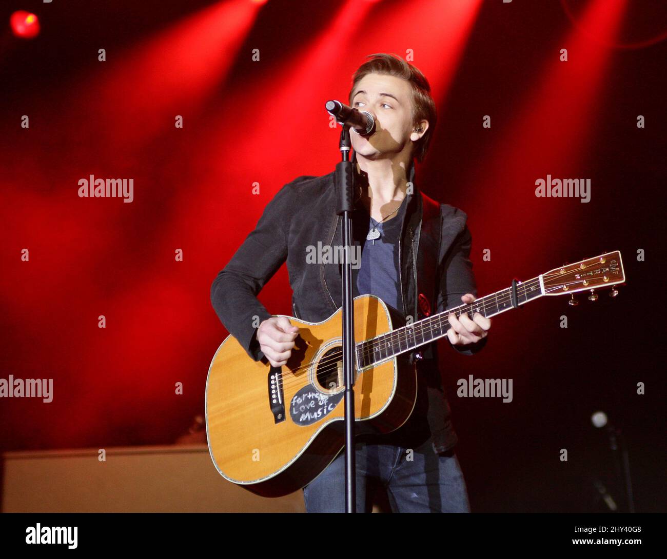 Hunter Hayes si esibisce durante la festa di calcio ACM Week con 95,5 The Bull al LINQ di Las Vegas, USA. Foto Stock