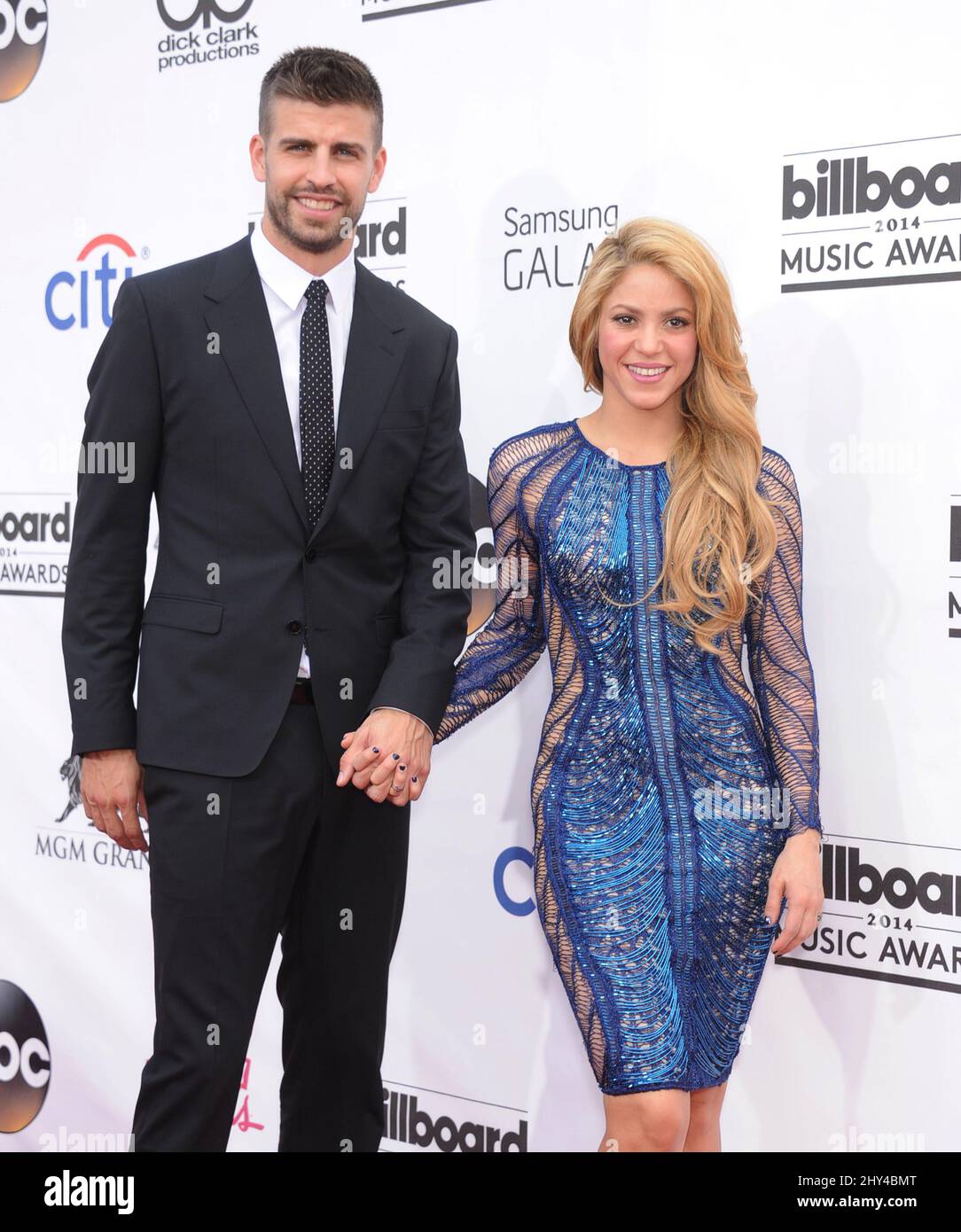 Shakira & Gerard Pique partecipa ai Billboard Music Awards alla MGM Grand Garden Arena domenica 18 maggio 2014 a Las Vegas. Foto Stock