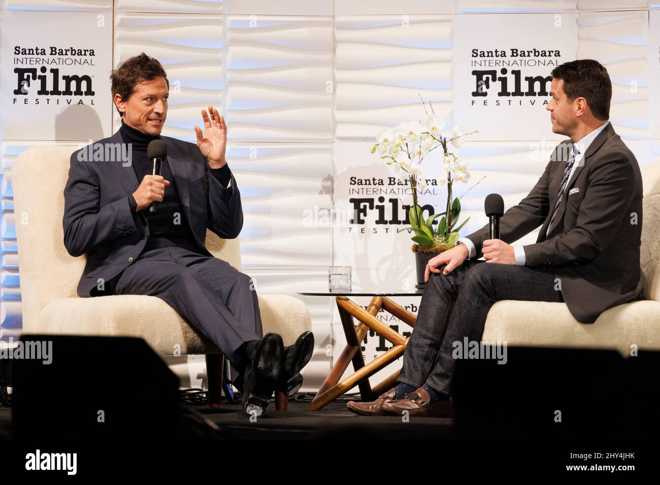 Simon Rex (film, 'Red Rocket') vincitore del premio Virtuosos con Dave Karger al Festival Internazionale del Film di Santa Barbara 37th Foto Stock