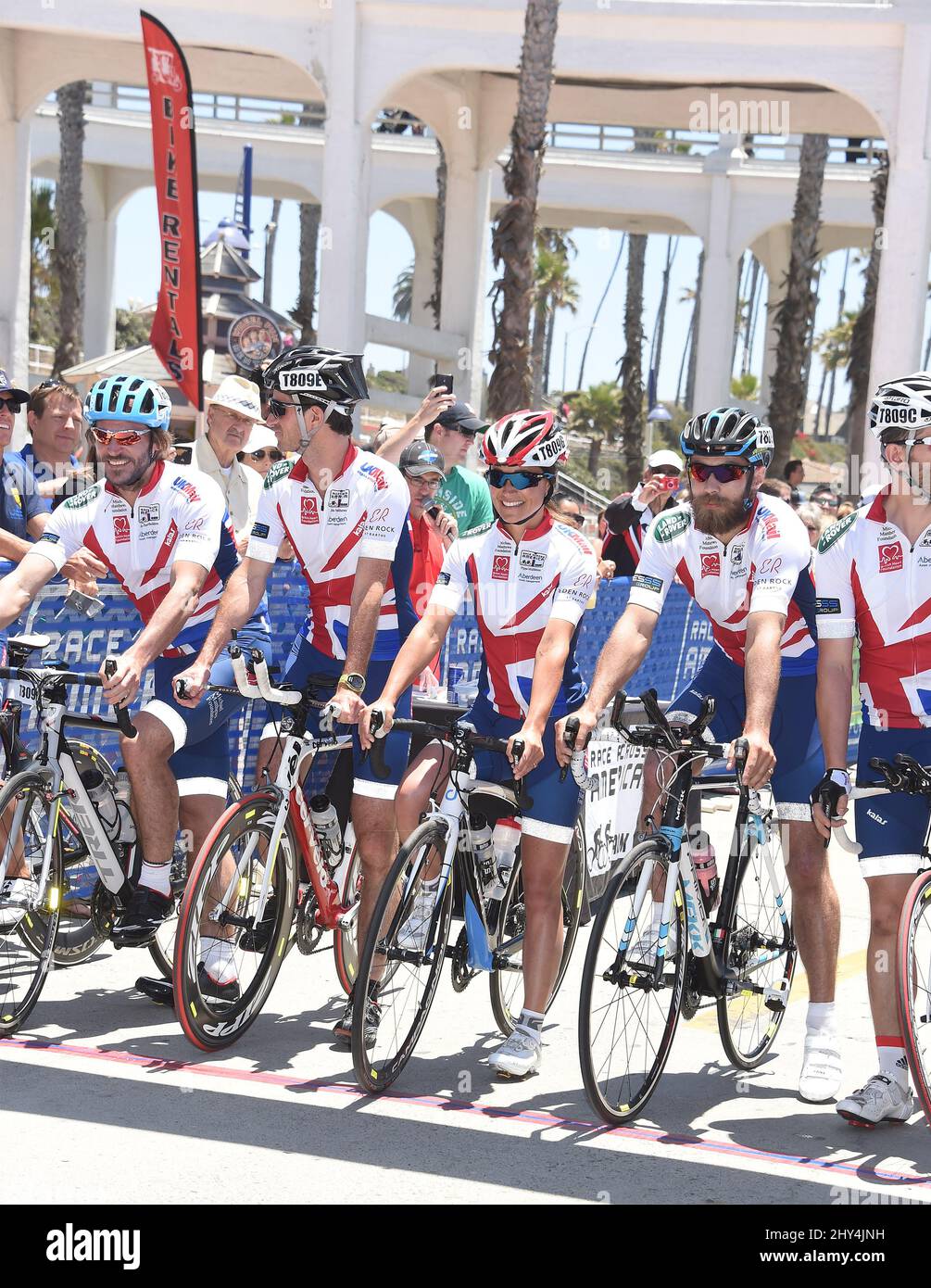 Pippa Middleton inizia il ciclo di 3.000 miglia attraverso gli Stati Uniti come parte della sfida Race Across America per la Michael Matthews Foundation Foto Stock