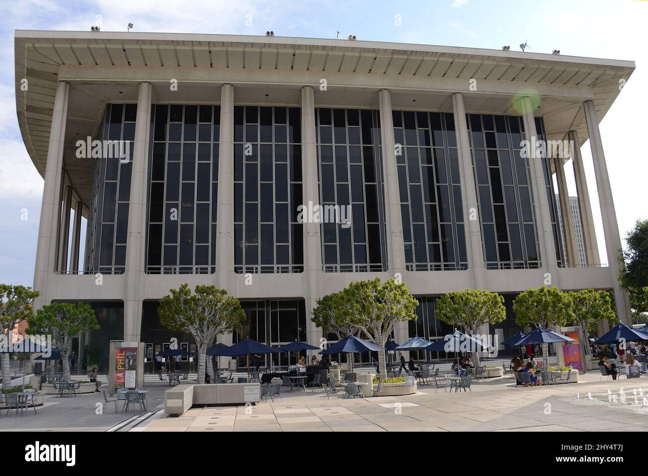 Una vista generale del Music Center Building di Los Angeles, California. Foto Stock