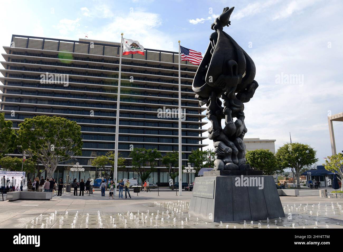 Una vista generale del Music Center Building di Los Angeles, California. Foto Stock