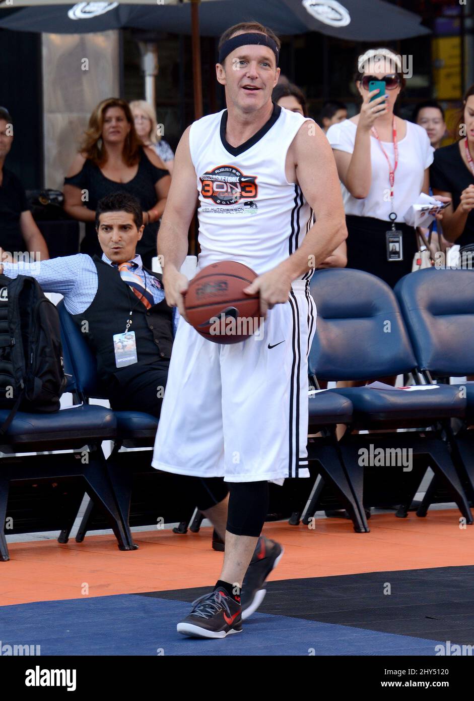 Clark Gregg partecipa al 3rd annuale Josh Hutcherson Celebrity Basketball Game beneficiando diritto ma non stretto tenuto al Nokia Plaza a Los Angeles, California. Foto Stock