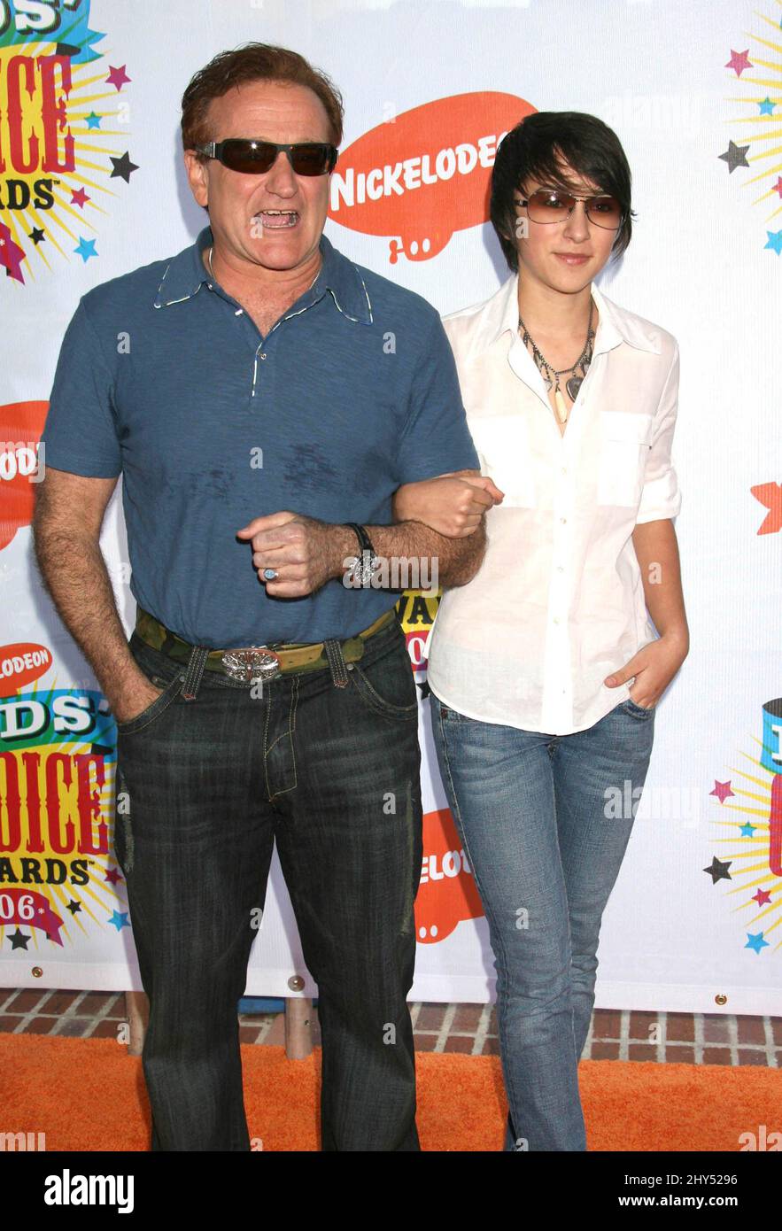 FOTO DELL'ARCHIVIO: Robin Williams muore all'età di 63 anni. Robin Williams e figlia al premio 'Kids' Choice'. (Westwood, CA) Foto Stock