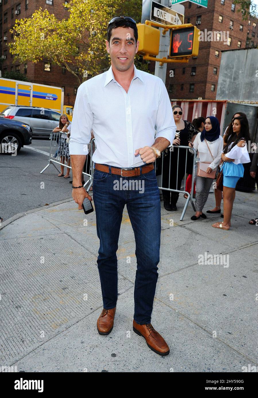 Nick Loeb, una delle tante celebrità di New York durante la Mercedes-Benz Fashion Week Primavera 2015 Foto Stock