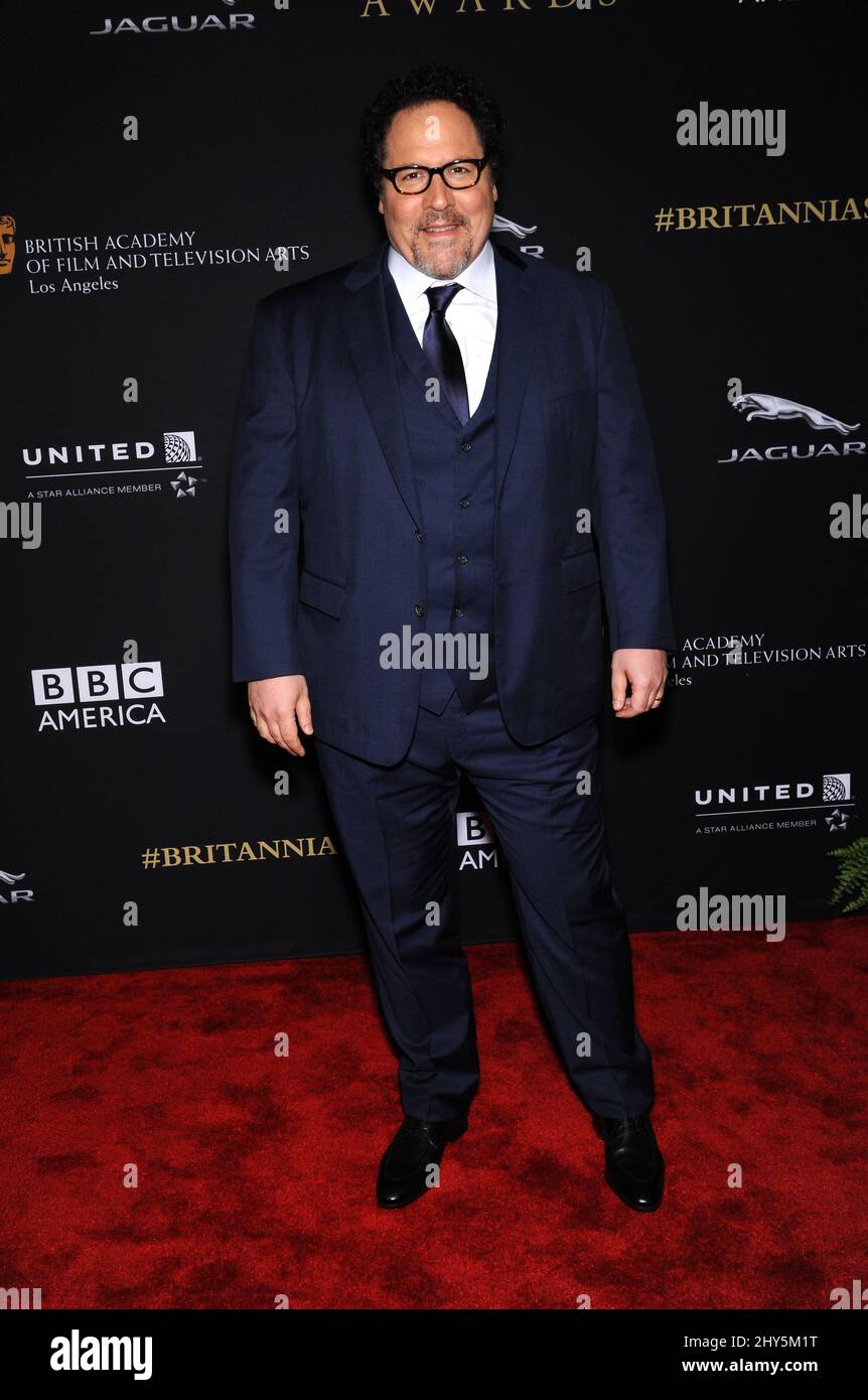 Jon Favreau partecipa al BAFTA Jaguar Britannia Awards 2014 all'Hilton Hotel di Los Angeles, USA. Foto Stock