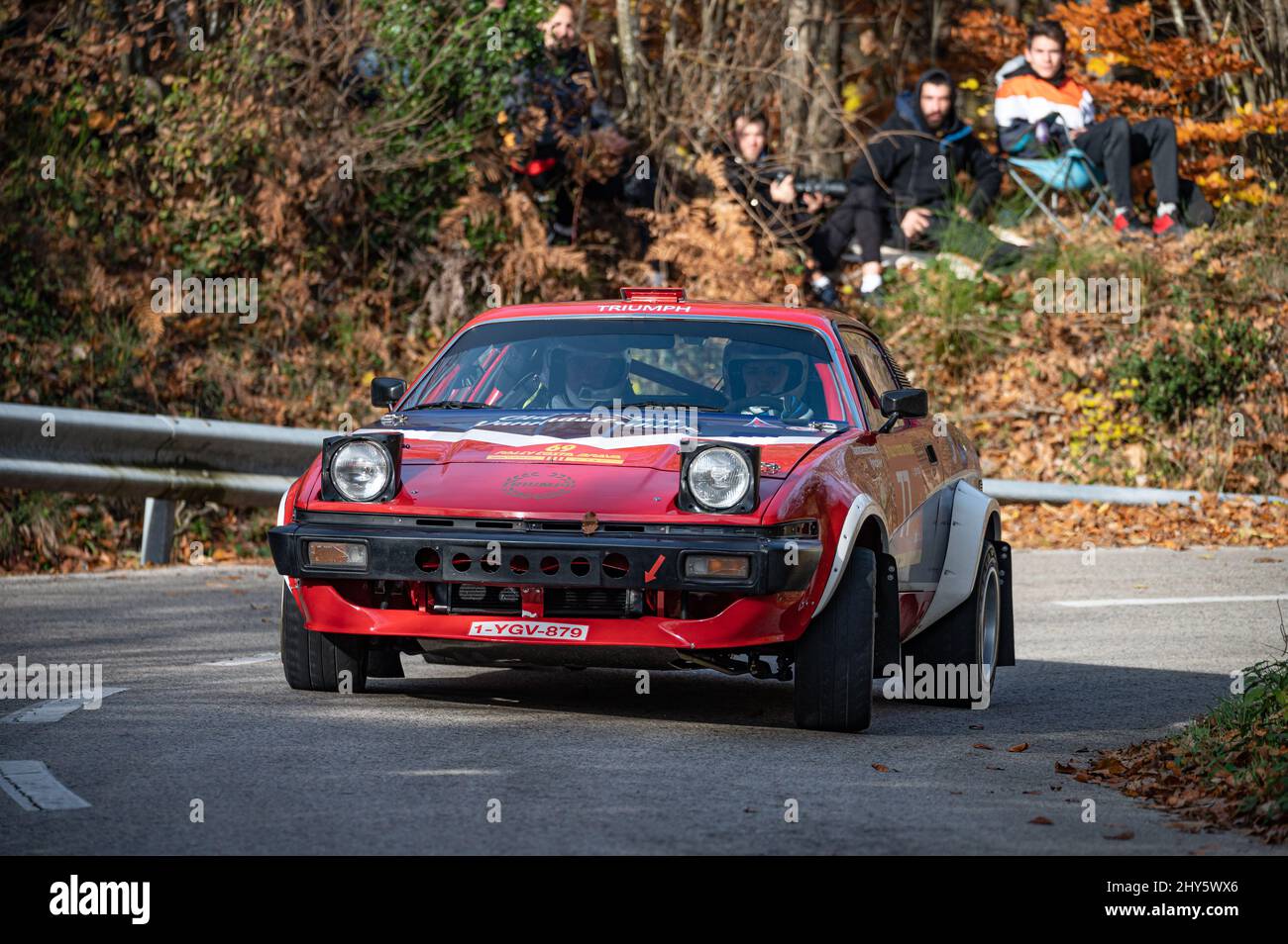 Trionfo TR7 V8 all'edizione 69th del raduno della Costa Brava a San Hilario Sacalm, Catalogna, Spagna Foto Stock