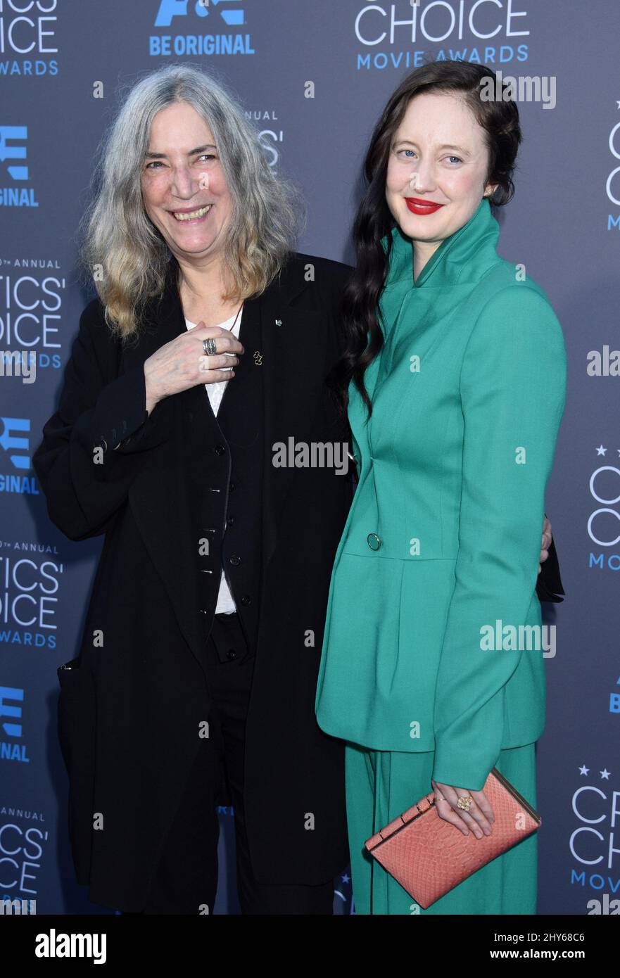 Patti Smith e Andrea Riseborough sono arrivati ai 20th Annual Critics' Choice Awards che si tengono al Palladium di Los Angeles, USA. Foto Stock