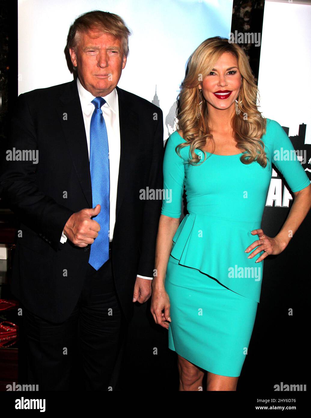 Donald Trump e Brandi Glanville partecipano all'evento "Celebrity Apprentice" Red Carpet presso Trump Towers a New York City Foto Stock