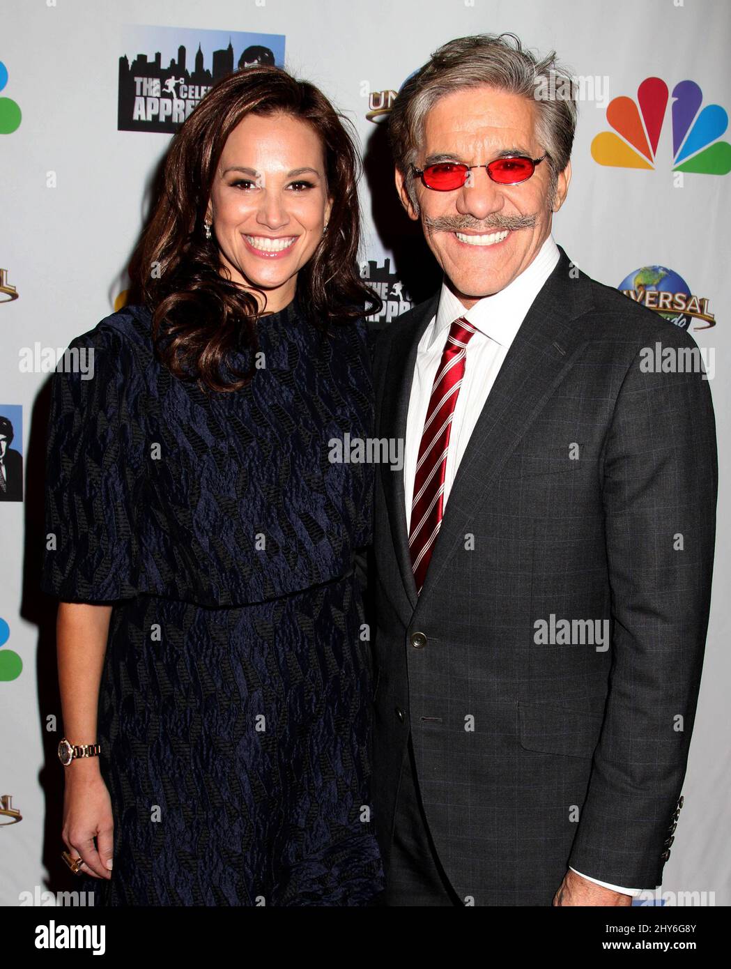 Geraldo Rivera ed Erica Levy partecipano al Live Finale Post Show "The Celebrity Apprentice" tenutosi alla Trump Tower di New York, USA. Foto Stock