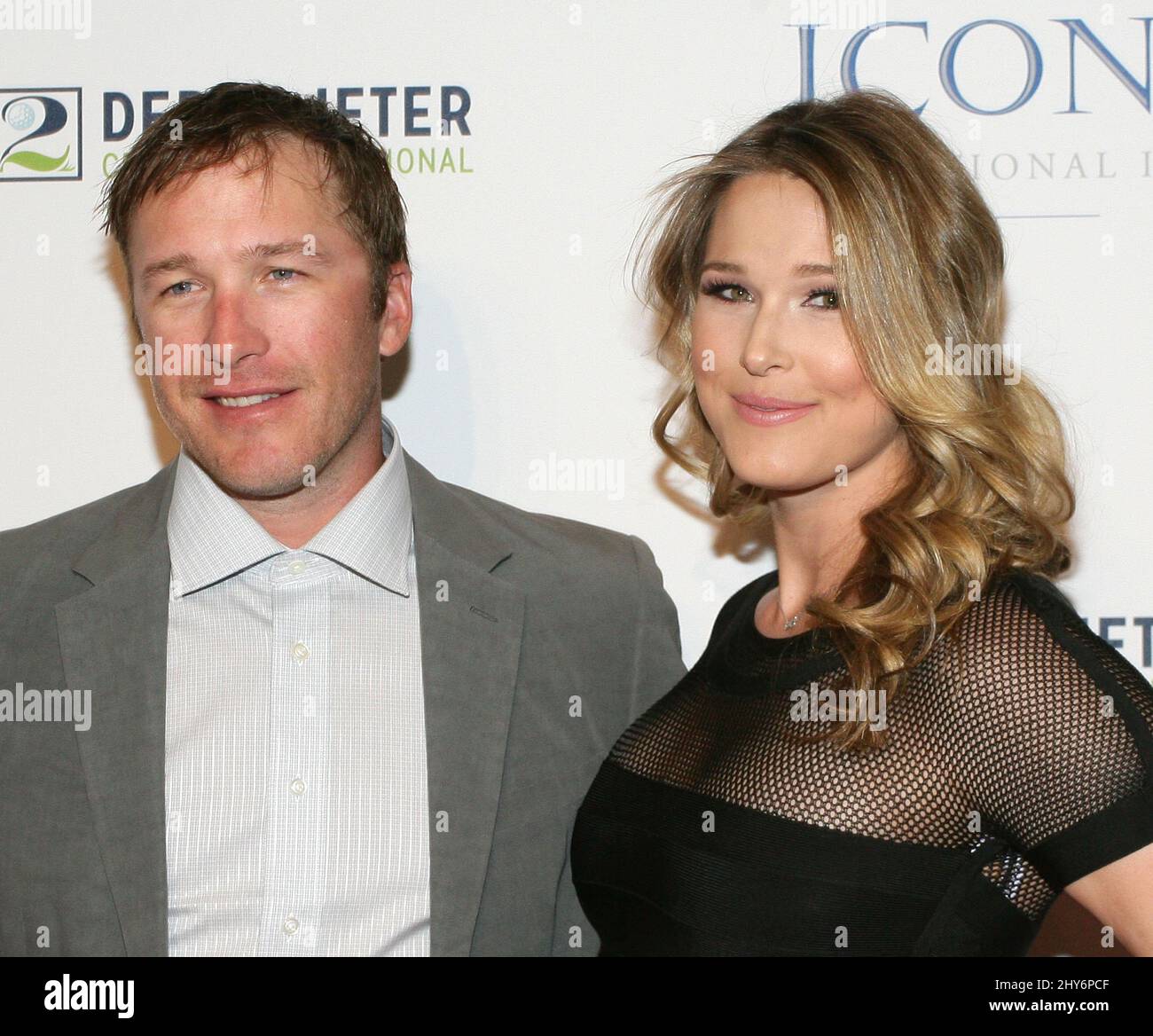 Bode Miller, Morgan Beck-Miller che partecipa al Derek Jeter Celebrity Invitational a beneficio della Fondazione Turn 2, aria Resort & Casino a Las Vegas, USA. Foto Stock