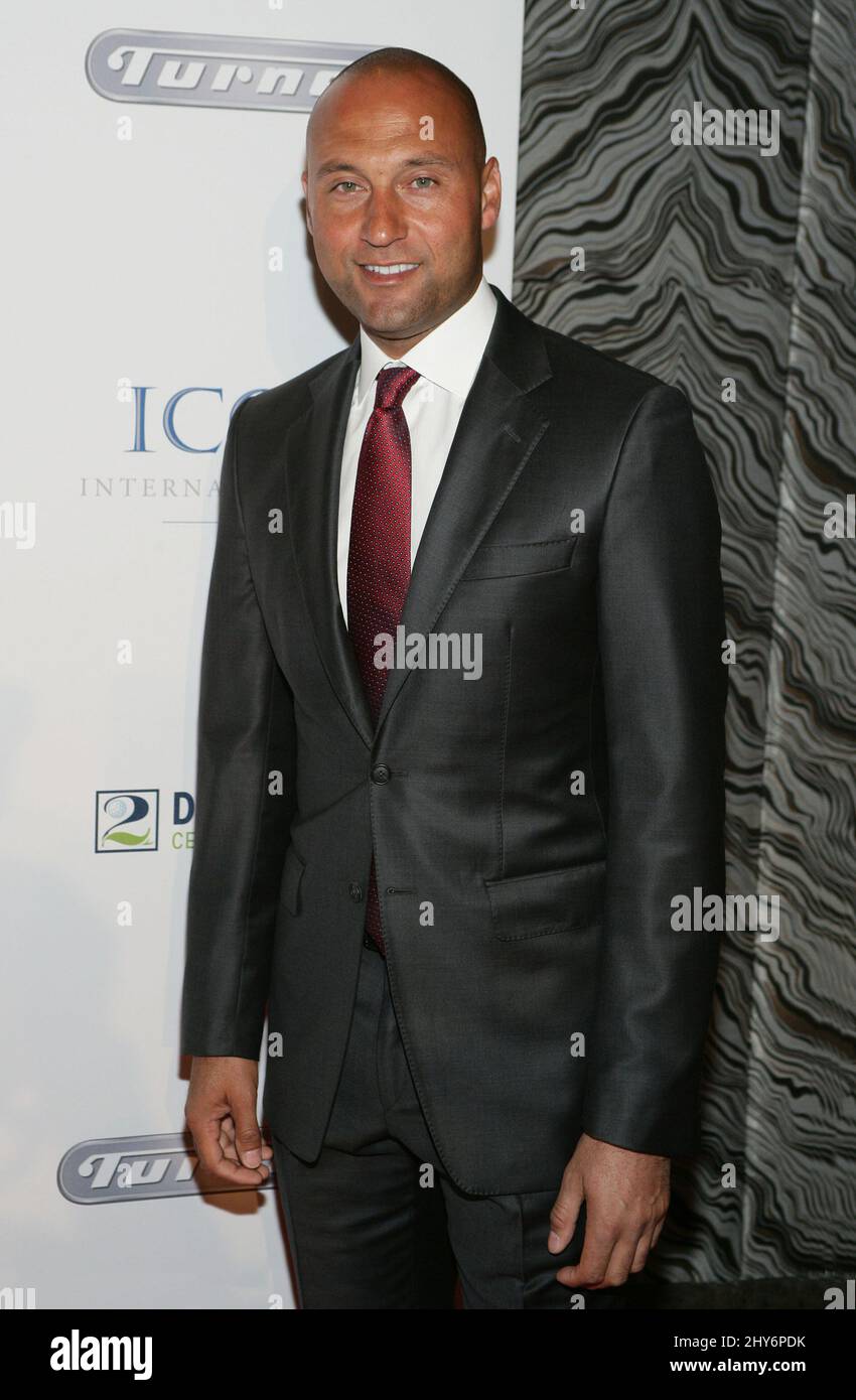 Derek Jeter che frequenta la Derek Jeter Celebrity Invitational per beneficiare della Fondazione Turn 2, aria Resort & Casino a Las Vegas, USA. Foto Stock