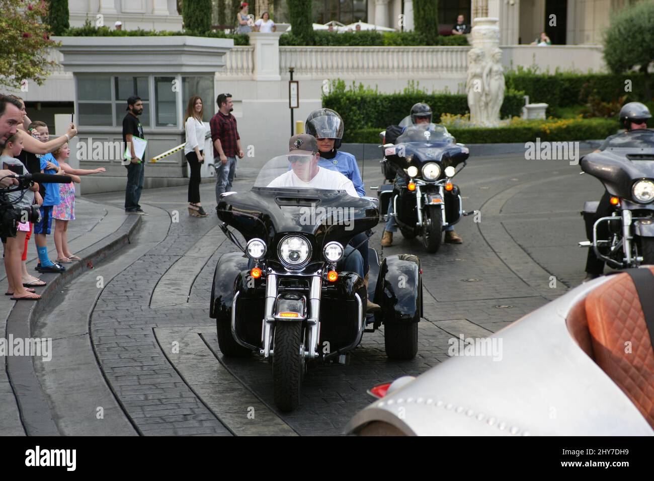 William Shatner guida Rivet Motorcycle Cross-Country a beneficio della legione americana Legacy Scholarship, Caesars Palace a Las Vegas, Stati Uniti d'America. Foto Stock