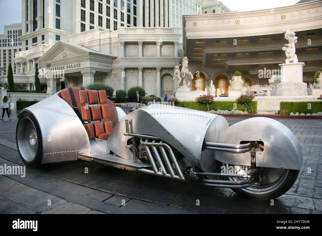 William Shatner guida Rivet Motorcycle Cross-Country a beneficio della legione americana Legacy Scholarship, Caesars Palace a Las Vegas, Stati Uniti d'America. Foto Stock