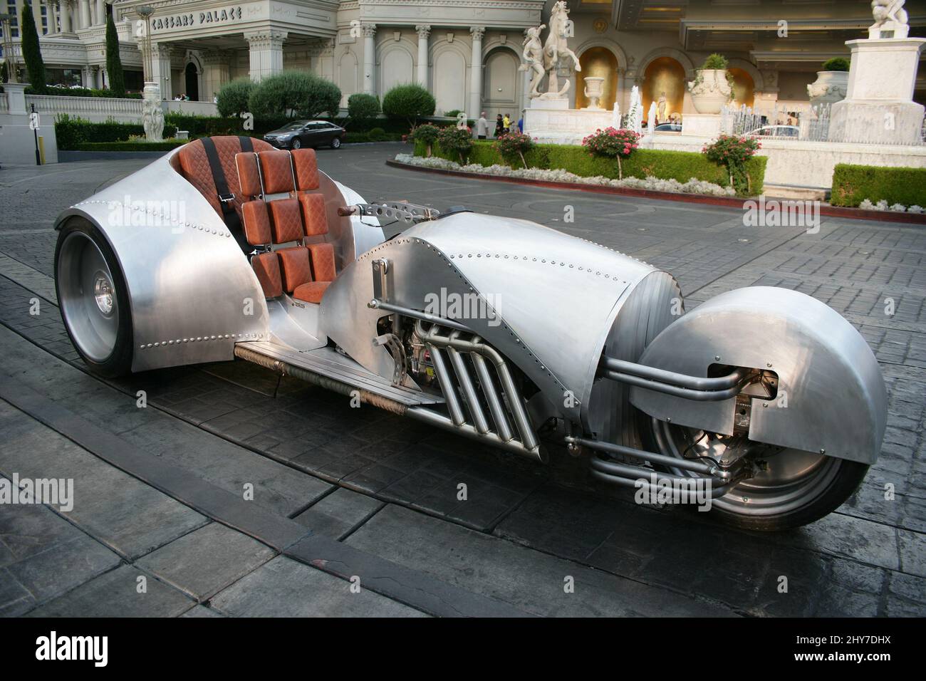 William Shatner guida Rivet Motorcycle Cross-Country a beneficio della legione americana Legacy Scholarship, Caesars Palace a Las Vegas, Stati Uniti d'America. Foto Stock