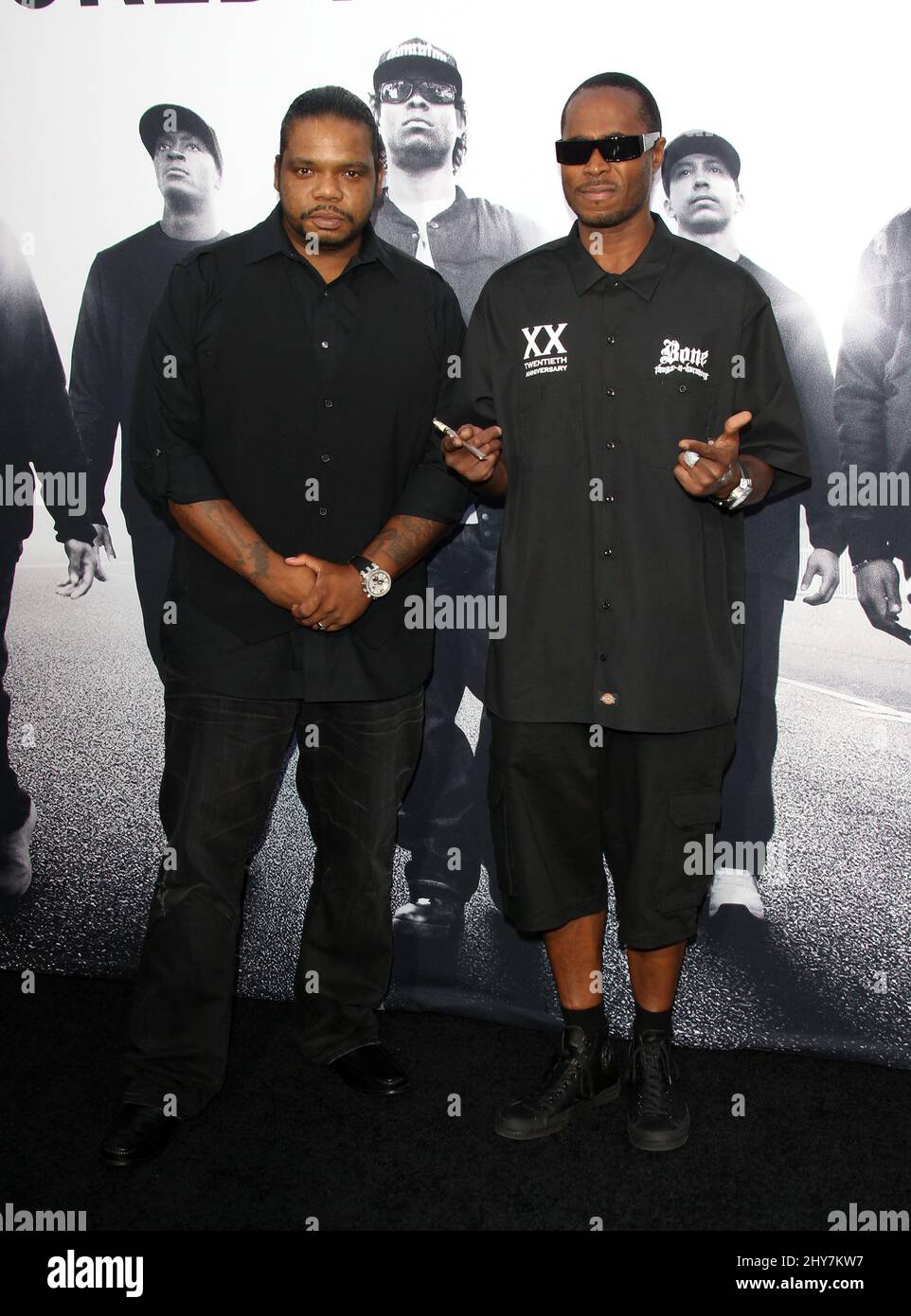 Bone Thugs-N-Harmony partecipa alla "Traight Outta Compton" Los Angeles Premiere Foto Stock