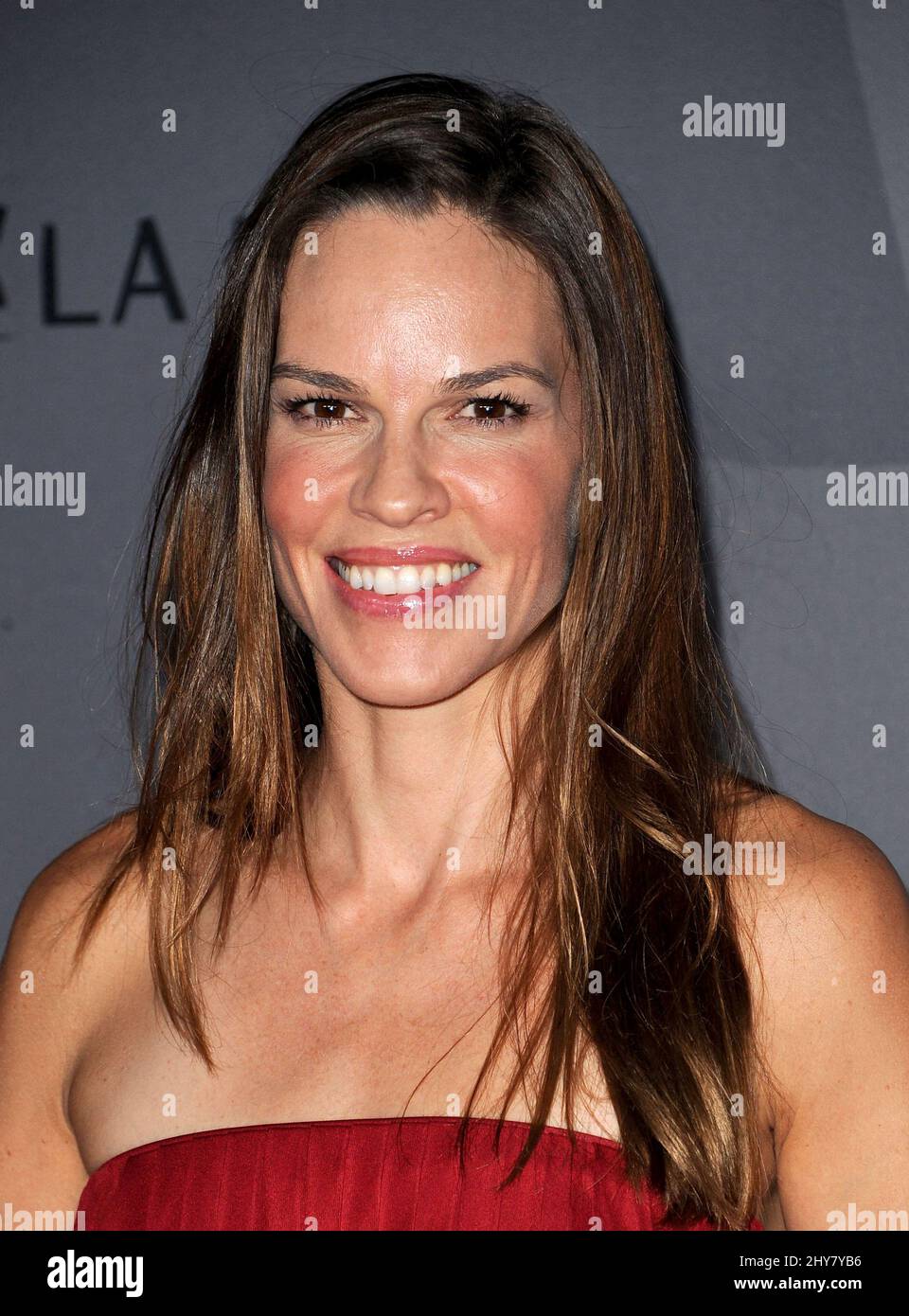 Hilary Swank partecipa al gala di apertura serale della Filarmonica del 2015/16: The Brilliance of Beethoven tenuto presso la Walt Disney Concert Hall di Los Angeles, USA. Foto Stock