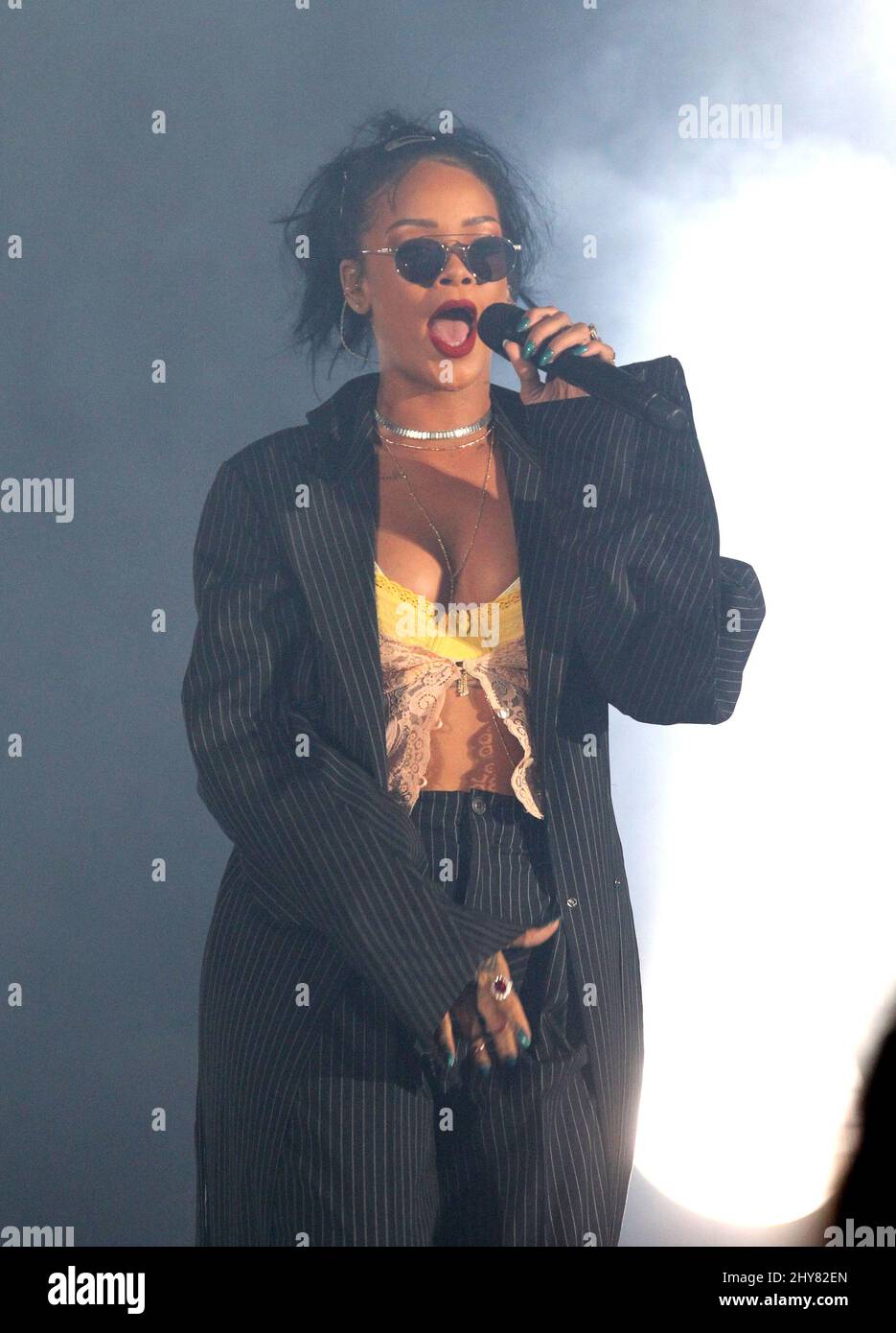 La terza edizione del Rihanna CBS radio 'We Can Survive' 2015 si tiene all'Hollywood Bowl Foto Stock