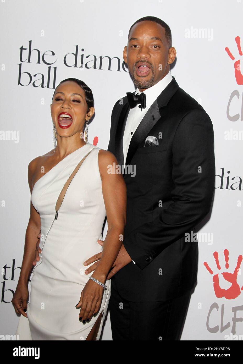 Jada Pinkett Smith e Will Smith parteciperanno alla Rihanna e alla Clara Lionel Foundation ospiteranno 2nd Annual Diamond Ball che si tiene a Barker Hanger a Los Angeles, USA. Foto Stock