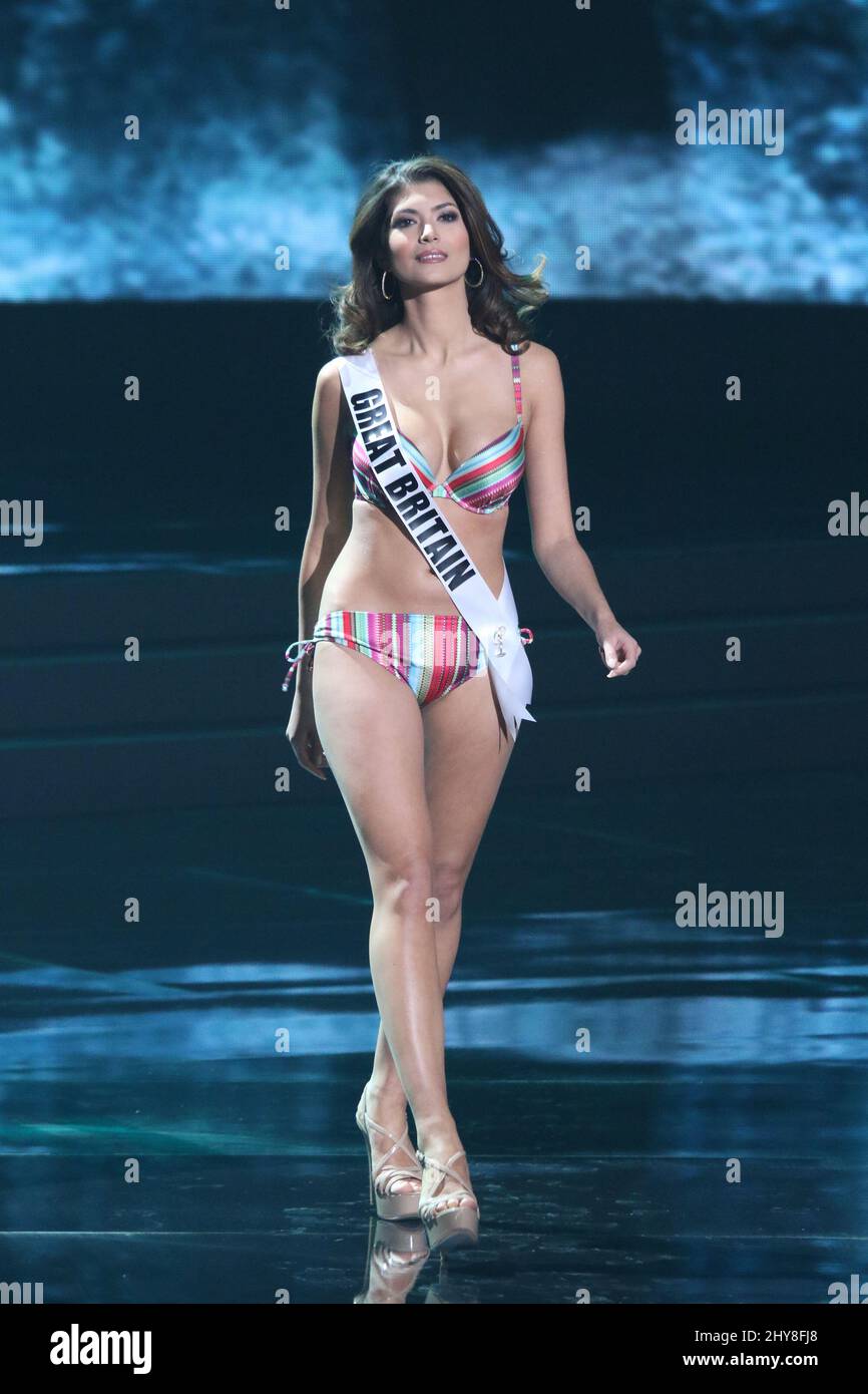 Miss Gran Bretagna, Narissara Nena France partecipa al Miss Universe Preliminary Competition, Planet Hollywood Resort & Casino Foto Stock