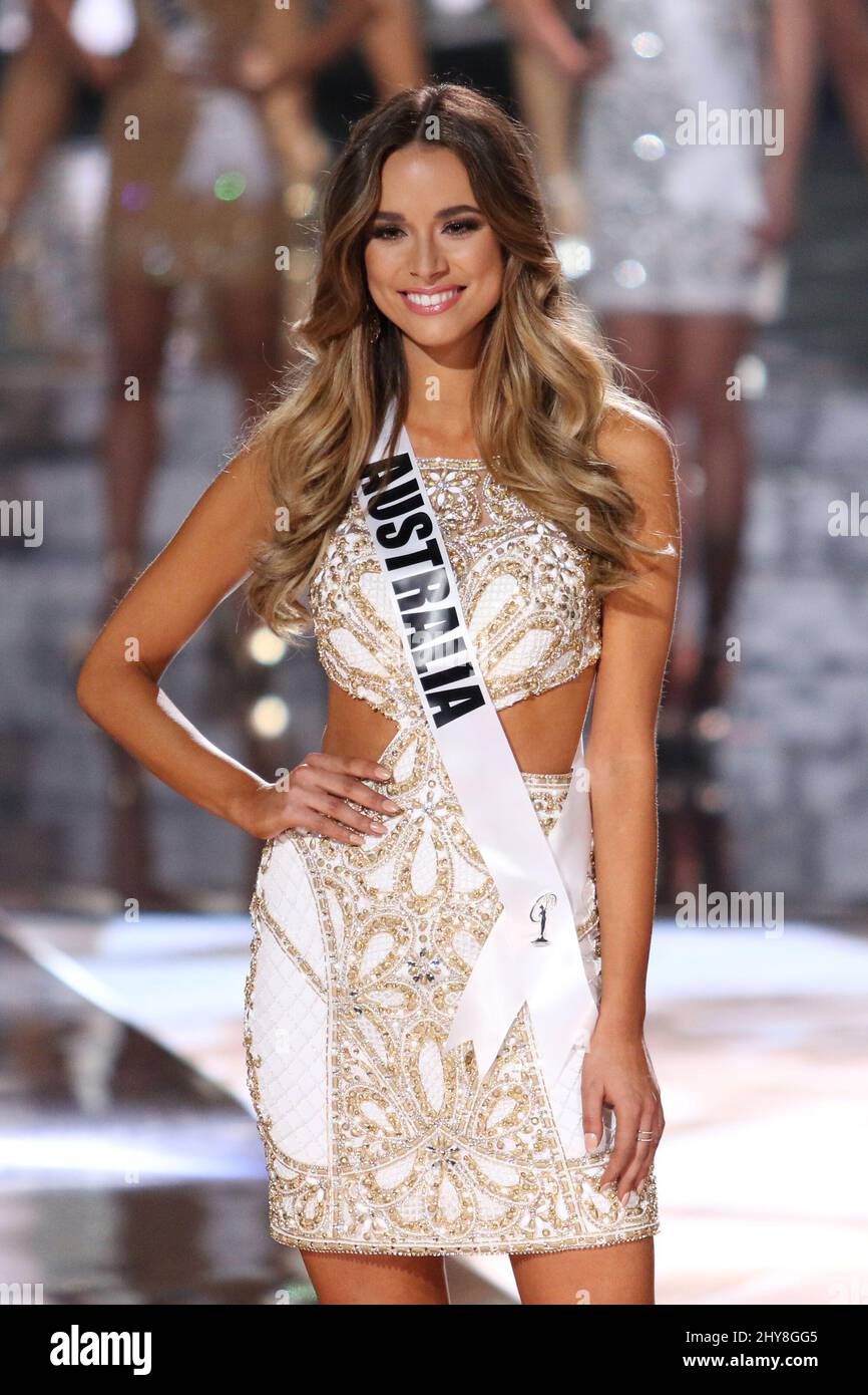 Miss Australia, Monika Radulovic durante il 2015 MISS UNIVERSE Pageant, Planet Hollywood Resort & Casino Foto Stock