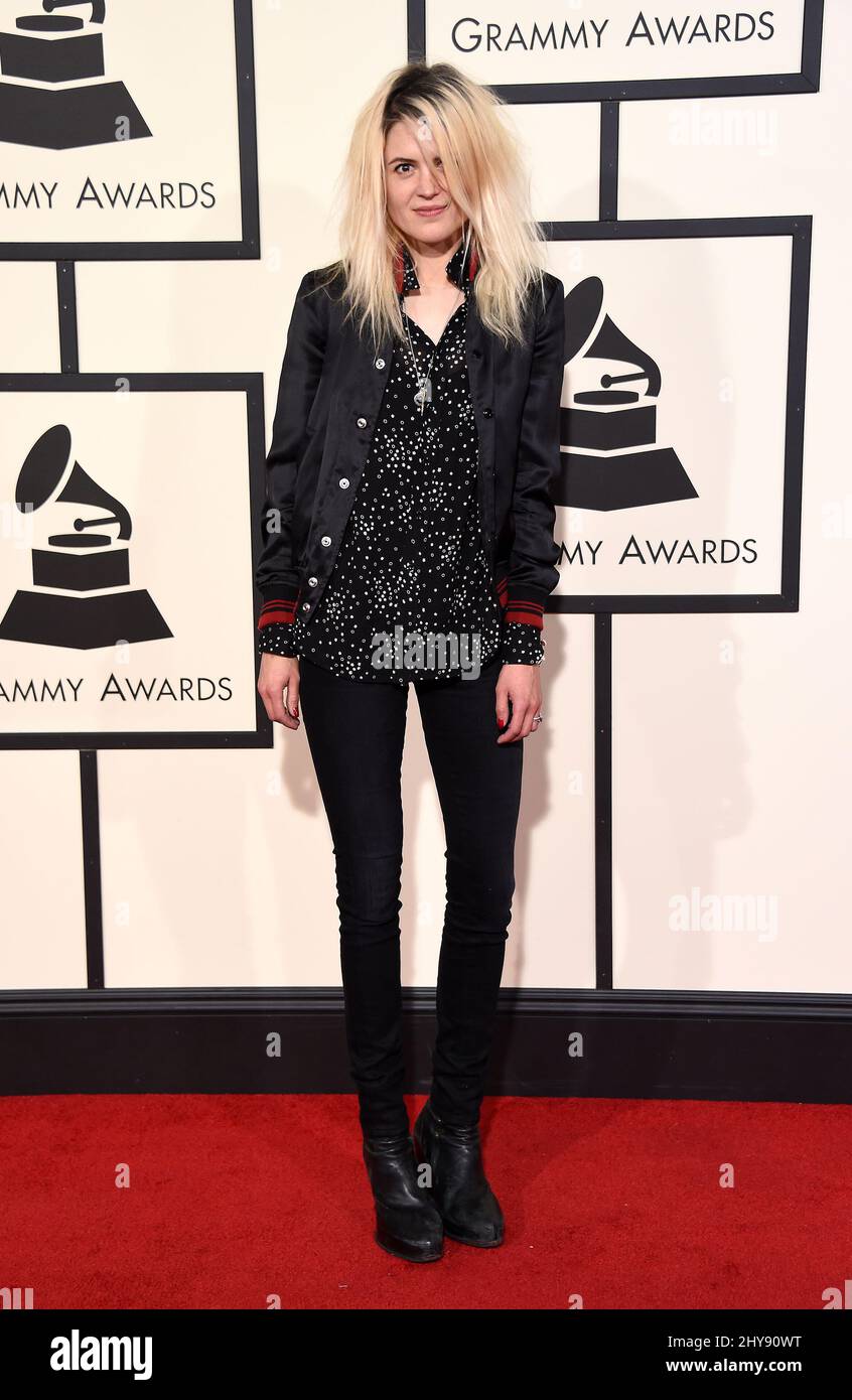 Alison Mosshart arriva al Grammy Awards 58th che si tiene presso lo Staples Center di Los Angeles Foto Stock