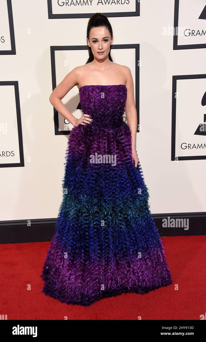 Kacey Musgraves arriva al Grammy Awards 58th che si tiene presso lo Staples Center di Los Angeles Foto Stock