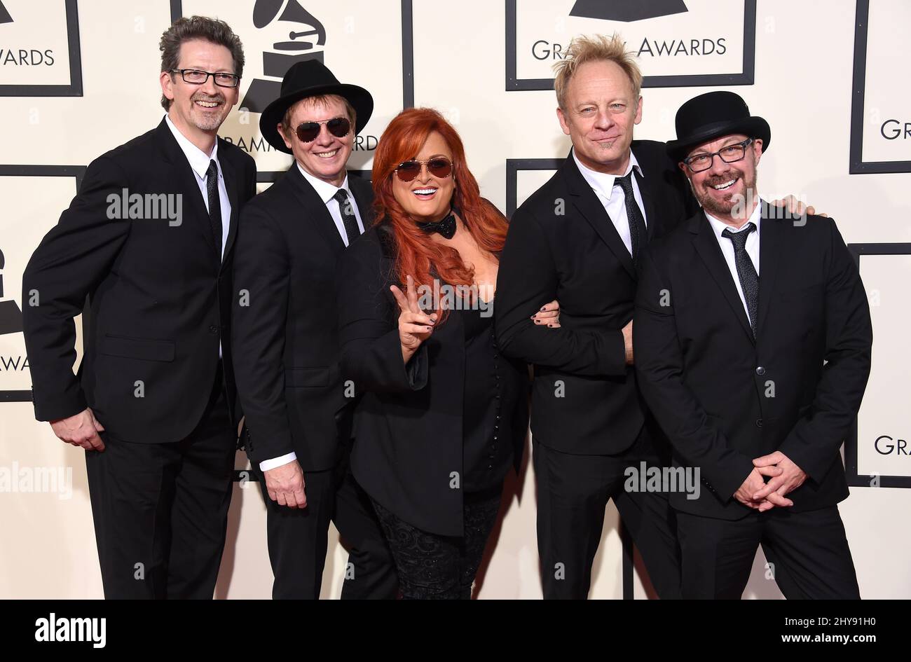 Wynonna & The Big Noise in arrivo ai Grammy Awards 58th che si tengono allo Staples Center di Los Angeles Foto Stock