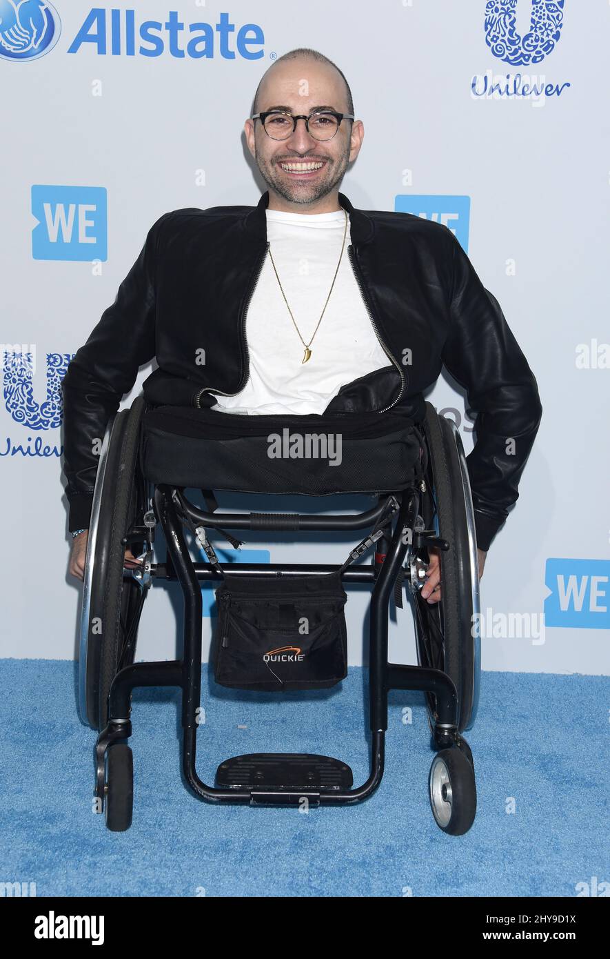 Spencer West arriva al WE Day California al Forum giovedì 7 aprile 2016, a Inglewood, California. Foto Stock