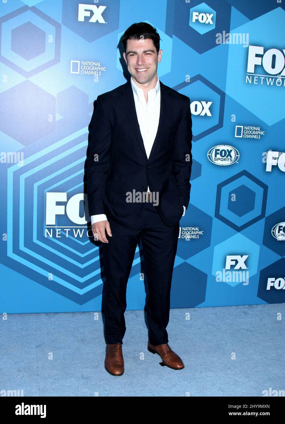 Max Greenfield partecipa al FOX Networks 2016 Upfront Presentation tenuto al Wollman Rink in Central Park a New York, USA. Foto Stock