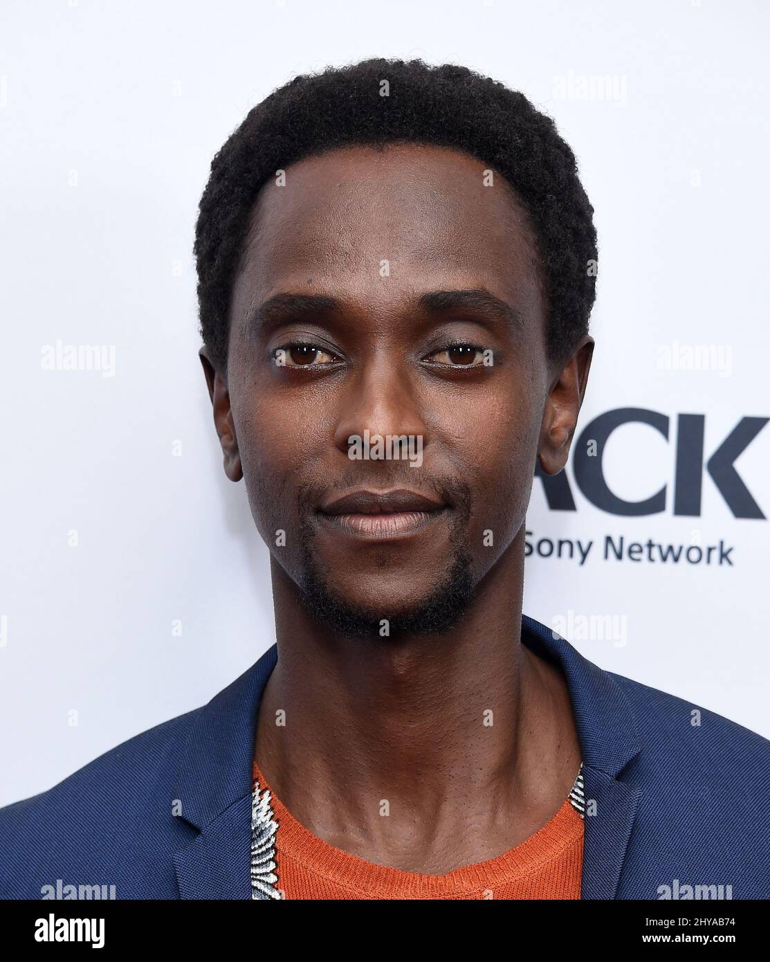 EDI Gathegi frequenta la prima Serie originale 'Startup' di Crackle, che si tiene presso il London West Hollywood di Los Angeles, USA Foto Stock