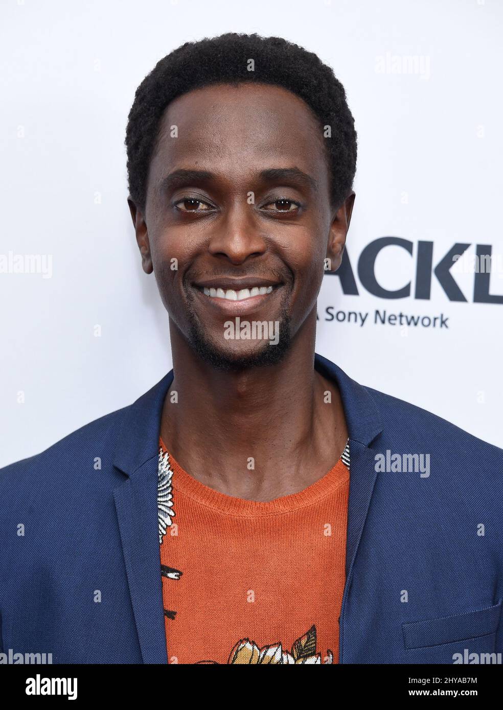 EDI Gathegi frequenta la prima Serie originale 'Startup' di Crackle, che si tiene presso il London West Hollywood di Los Angeles, USA Foto Stock