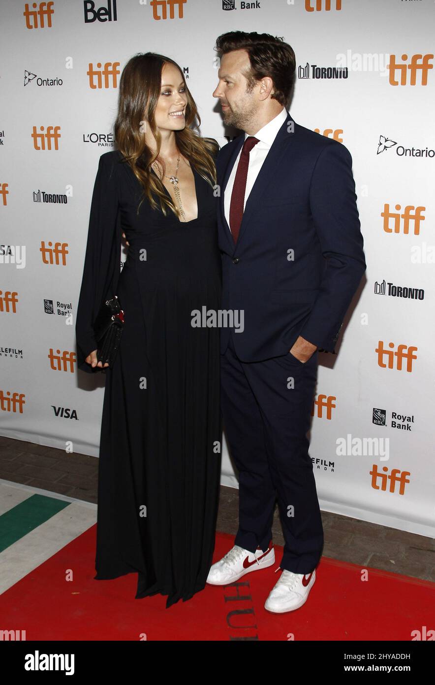 Olivia Wilde e Jason Sudeikis partecipano alla prima colossale al Toronto International Film Festival 2016 Foto Stock